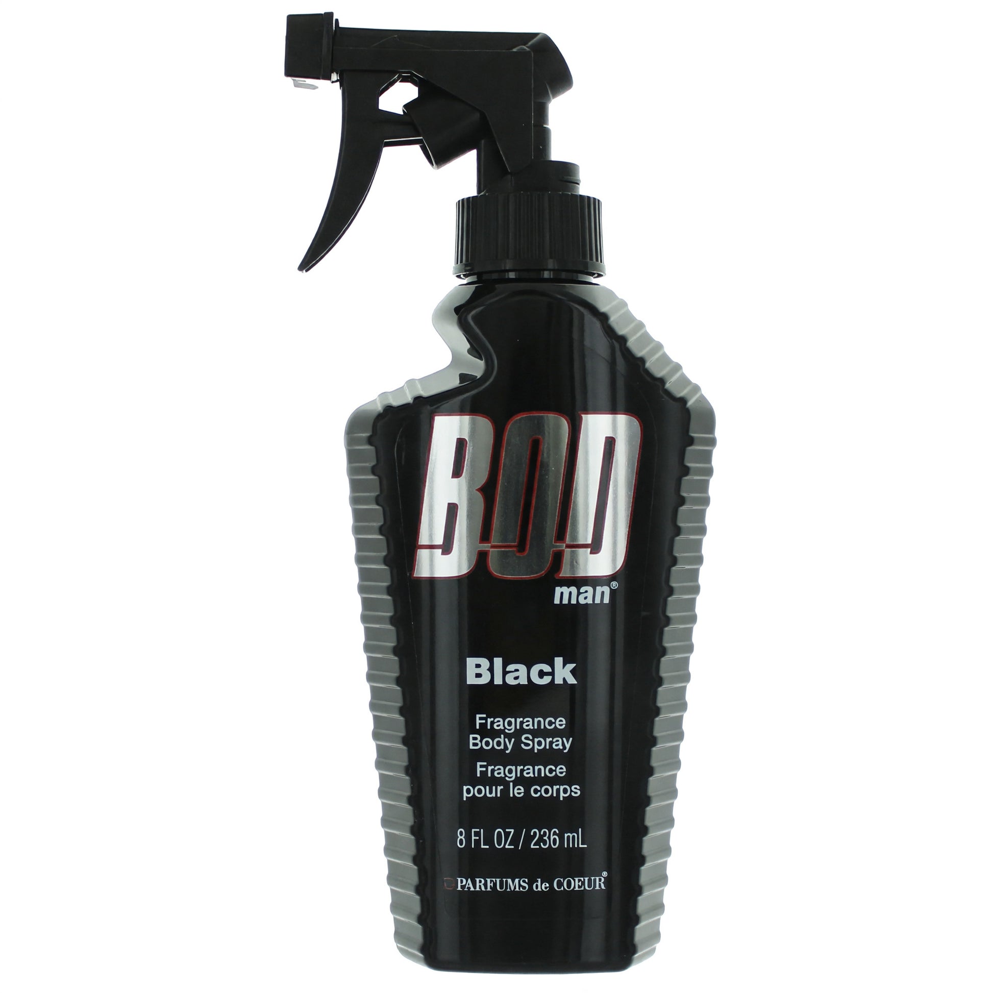 Bod Man Black by Parfums De Coeur, 8 oz Frgrance Body Spray for Men by Parfums De Coeur