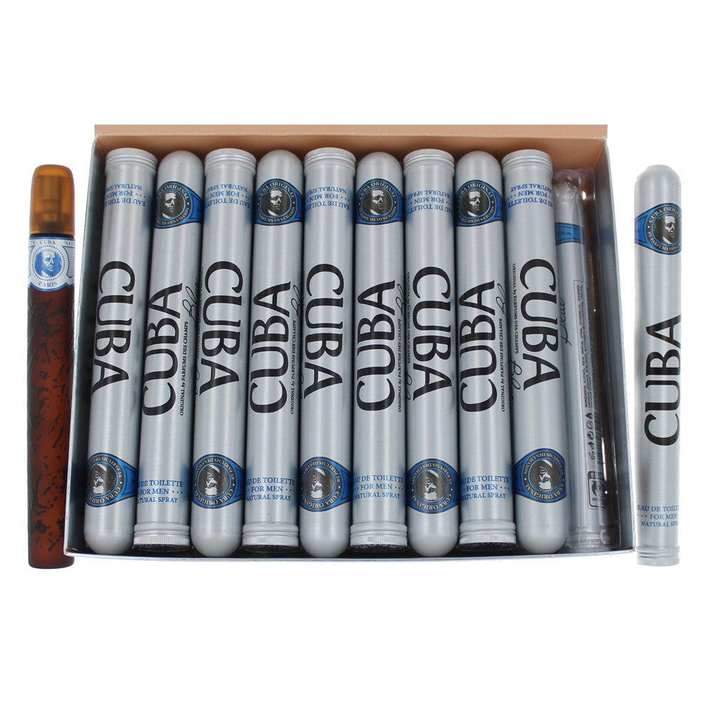 Cuba Blue by Cuba, 1.17 oz EDT Spray for Men. Pack of 20 by Cuba