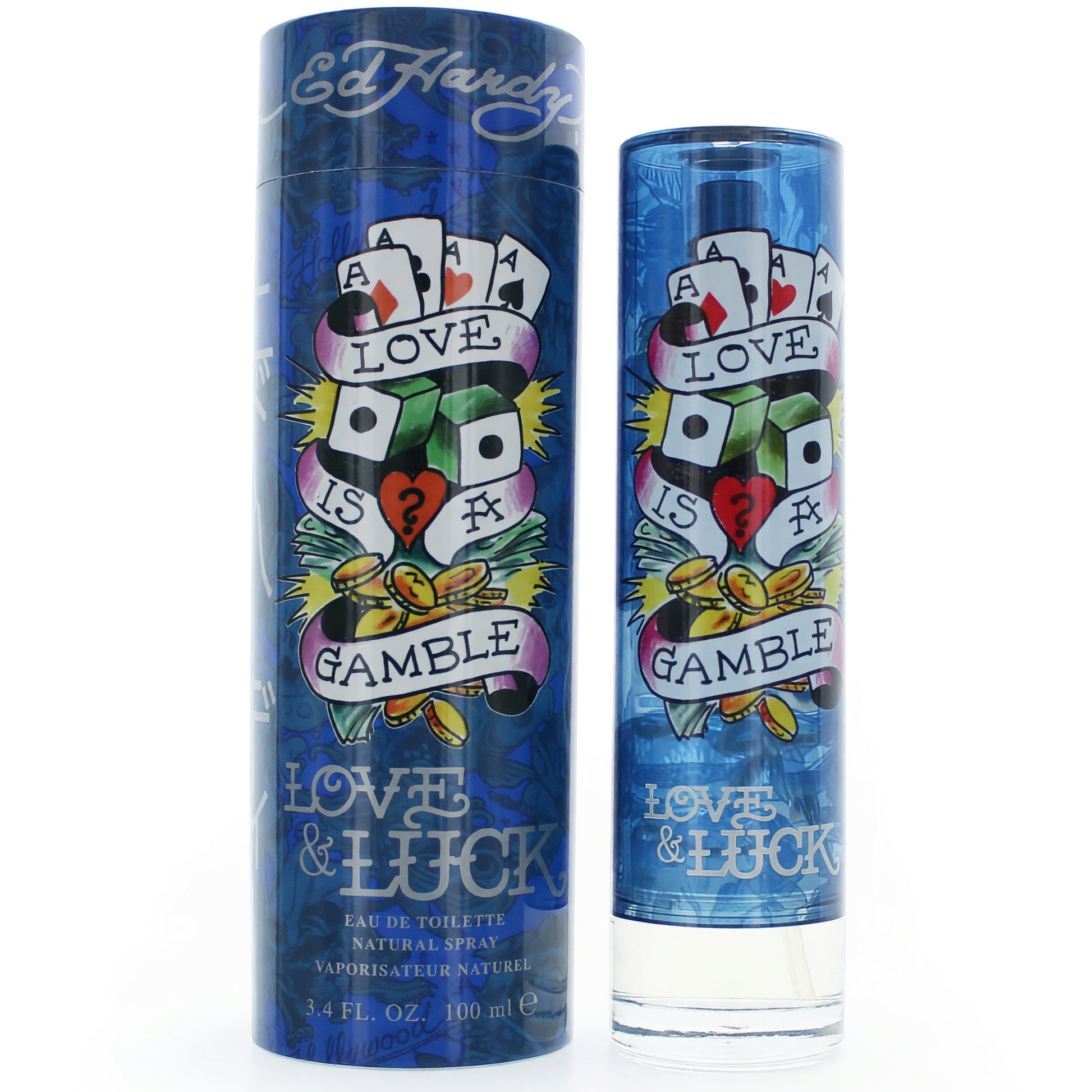 Ed Hardy Love & Luck by Christian Audigier, 3.4 oz EDT Spray for Men by Christian Audigier