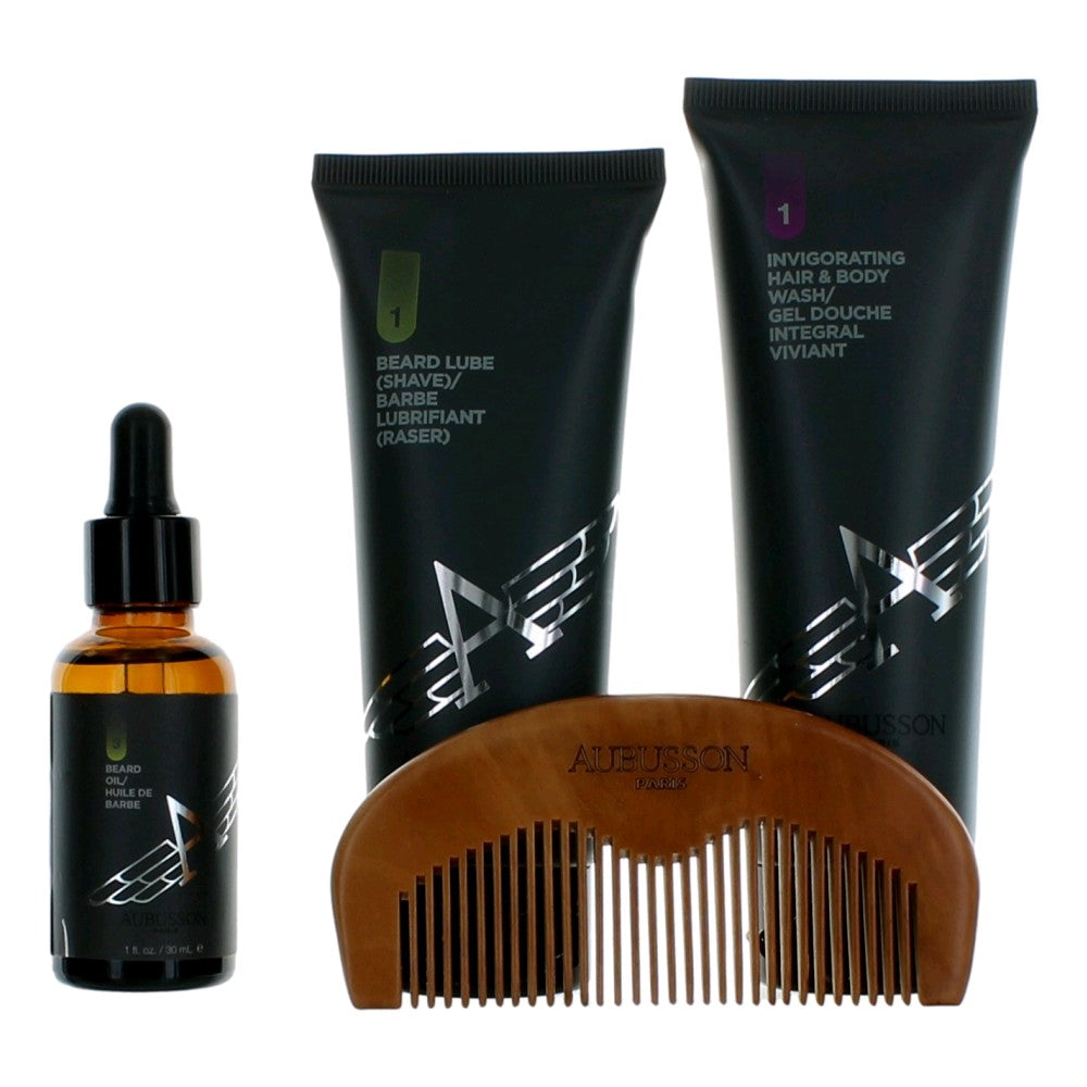 Stratoliner by Aubusson, 4 Piece Grooming Advanced Beard Kit System men by Aubusson