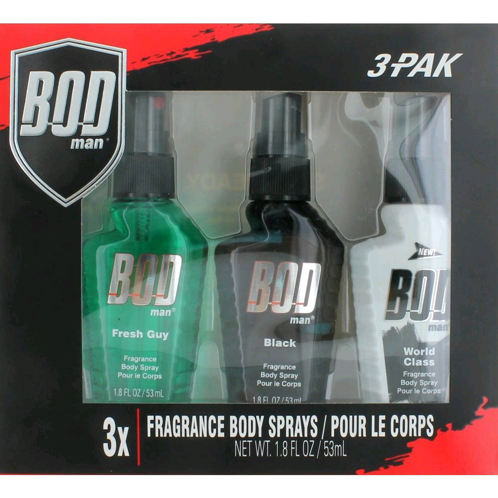 Bod Man by Parfums De Coeur, 3 Piece Gift Set for Men by Parfums De Coeur