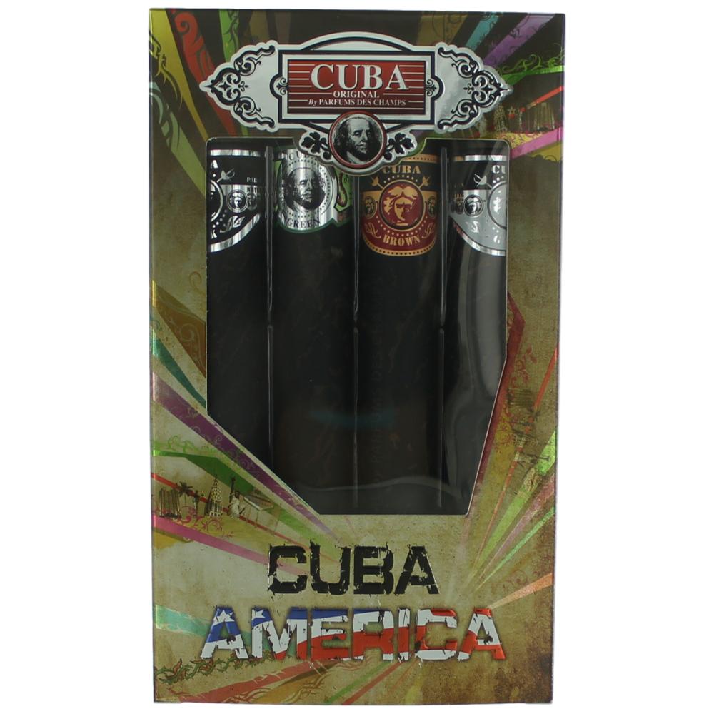 Cuba America by Cuba, 4 Piece Gift Set men with Black, Grey, Green & Brown by Cuba