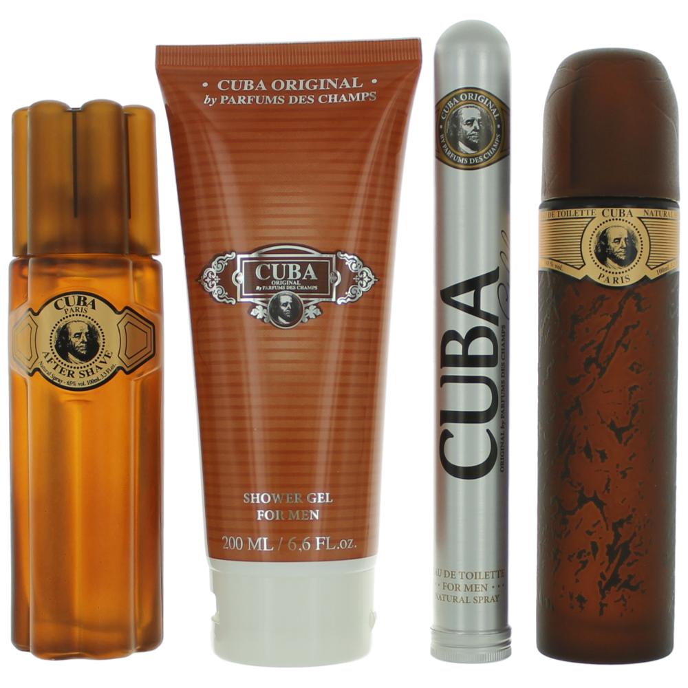 Cuba Gold by Cuba, 4 Piece Gift Set for Men by Cuba