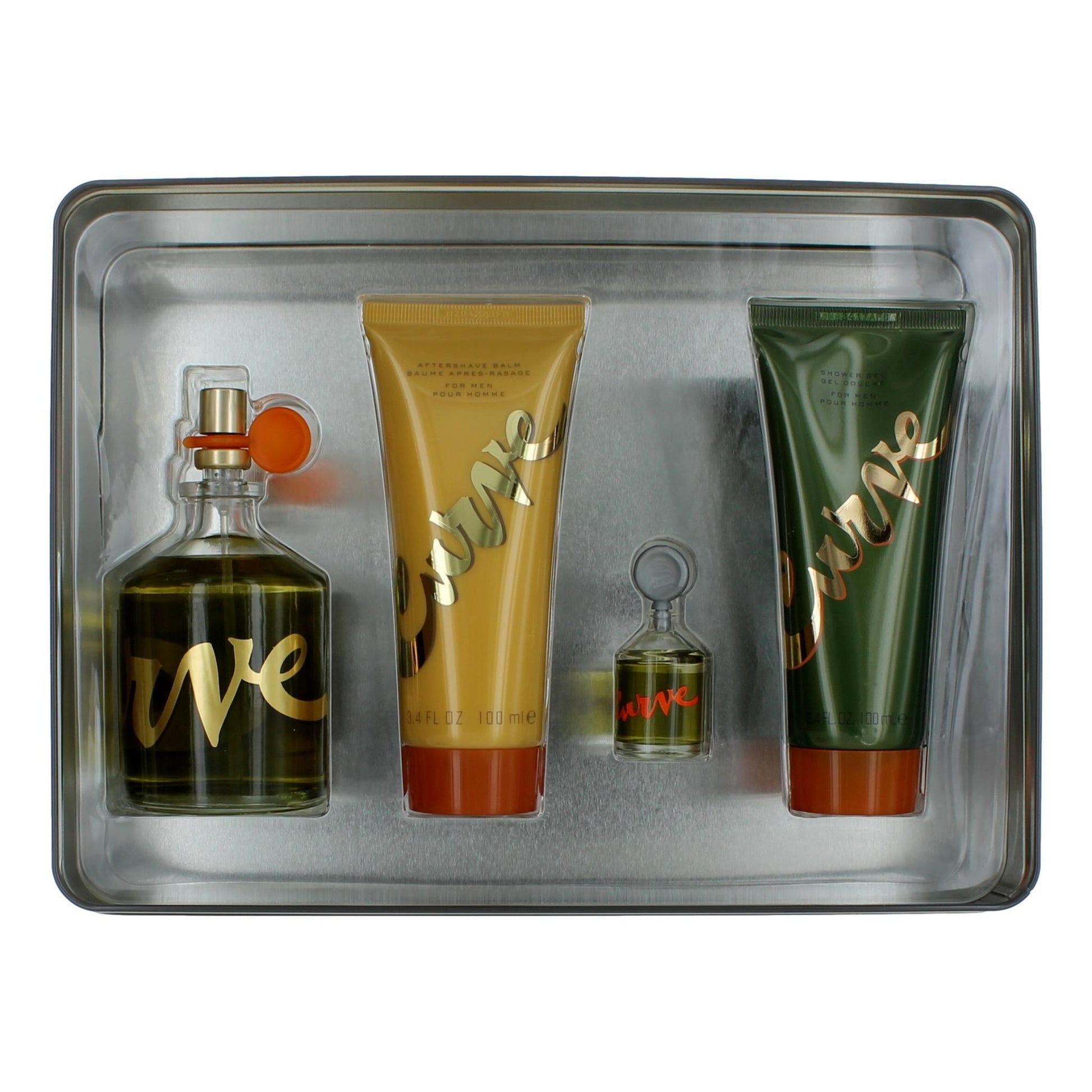 Curve by Liz Claiborne, 4 Piece Gift Set men with 4.2oz In A Tin Box by Liz Claiborne