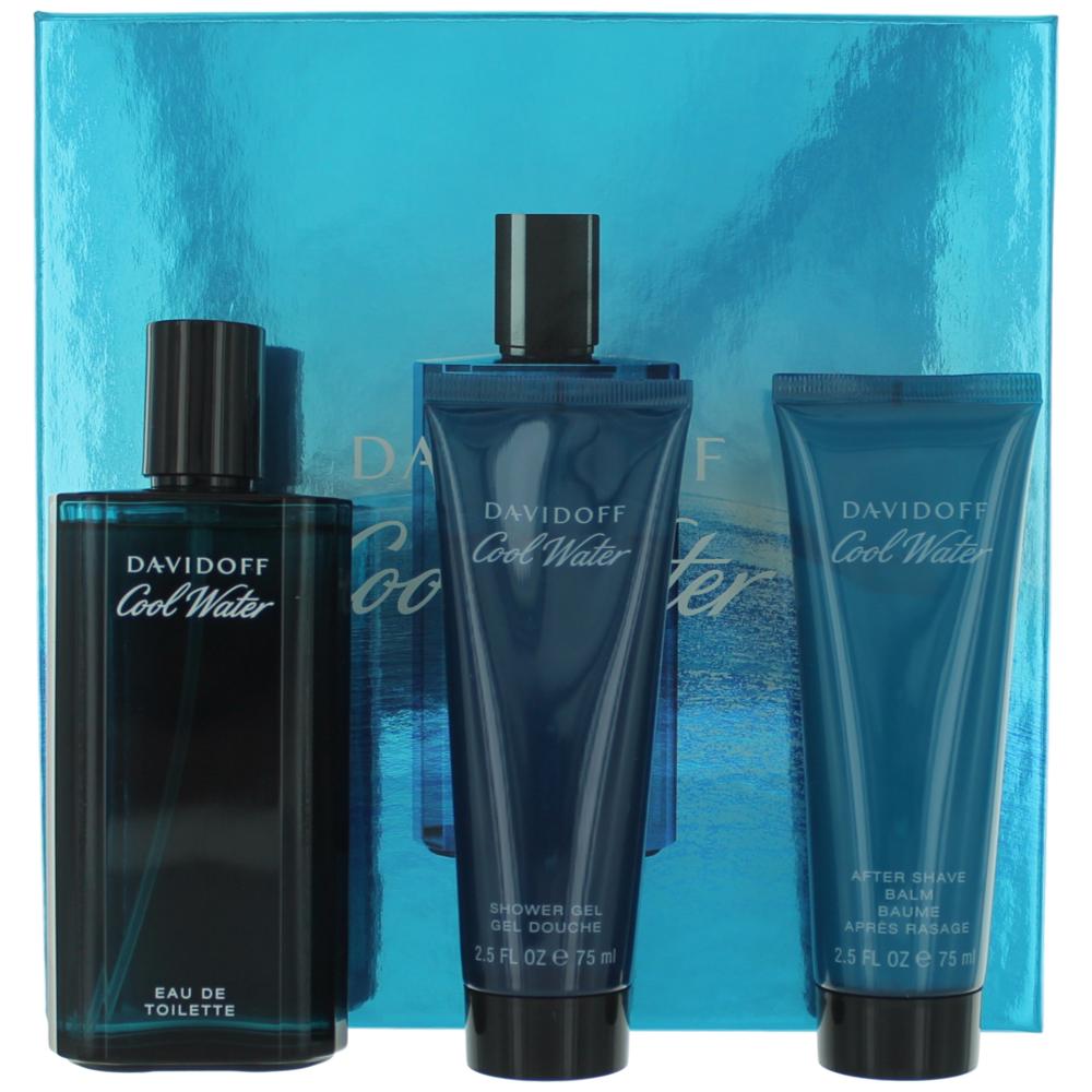 Cool Water by Davidoff, 3 Piece Gift Set for Men by Davidoff