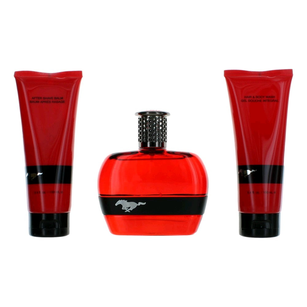 Mustang Red by Mustang, 3 Piece Gift Set for Men by Mustang