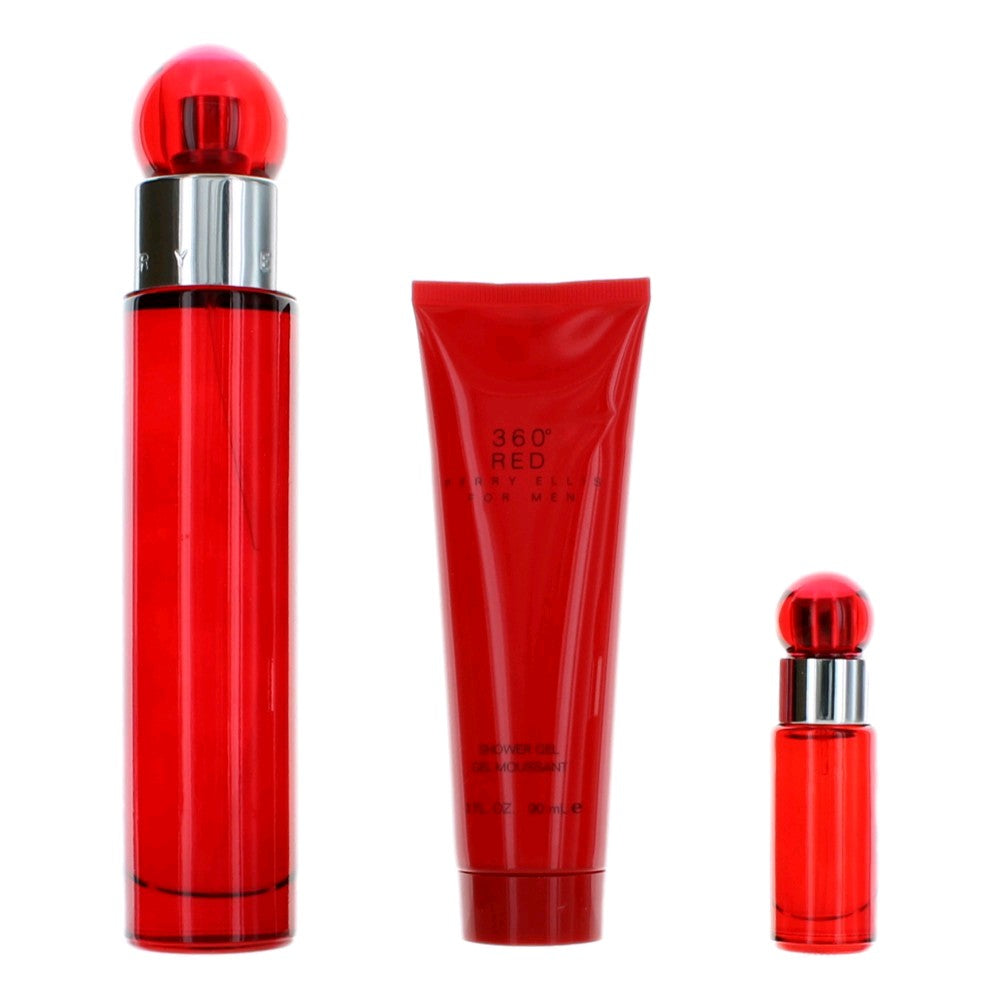 Perry Ellis 360 Red by Perry Ellis, 3 Piece Gift Set for Men by Perry Ellis