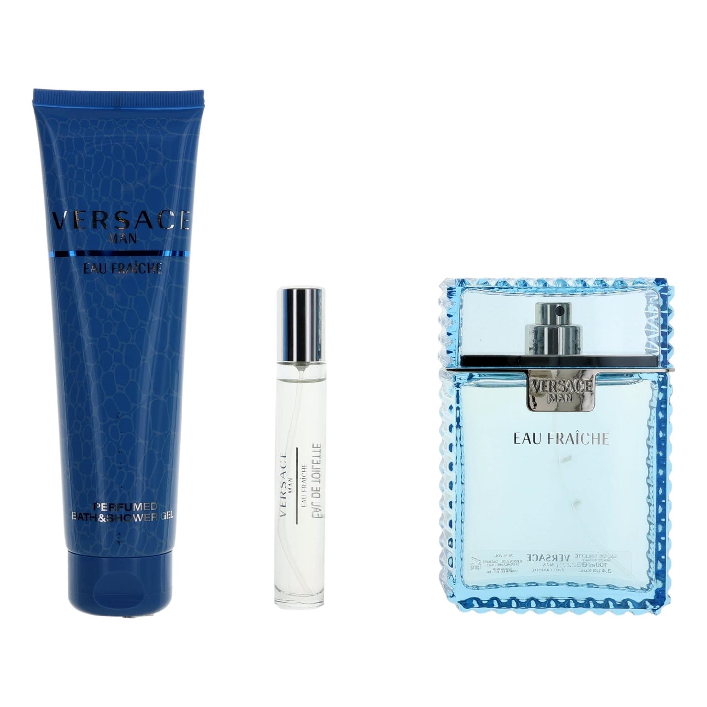 Versace Man Eau Fraiche by Versace, 3 Piece Gift Set for Men by Versace