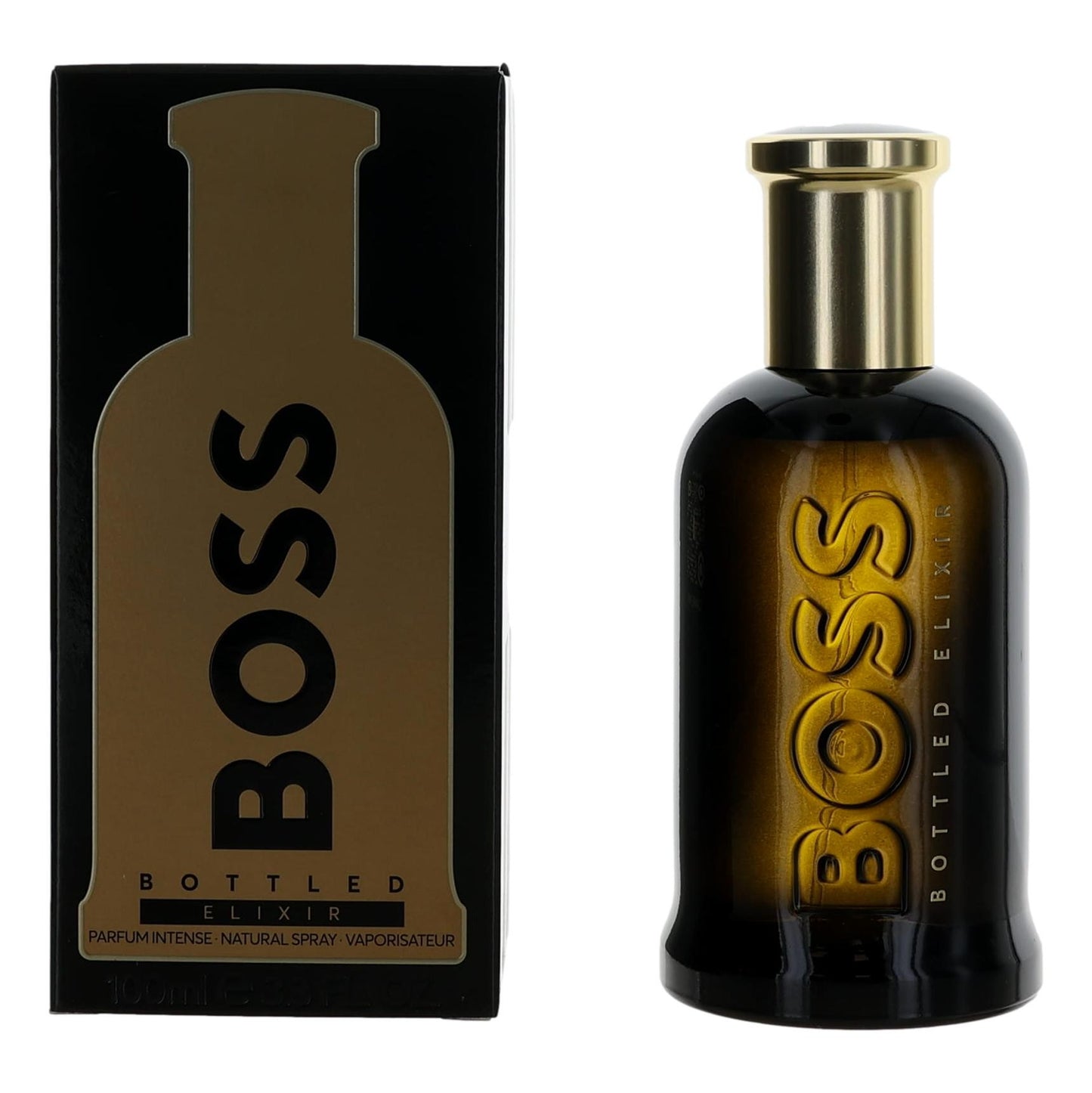 Boss Bottled Elixer by Hugo Boss, 3.4 oz Parfum Intense Spray for Men by Hugo Boss