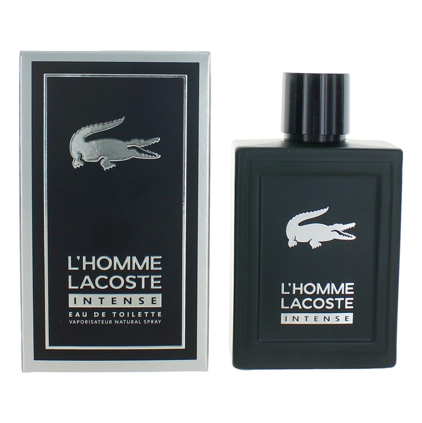 L'Homme Lacoste Intense by Lacoste, 3.3 oz EDT Spray for Men by Lacoste