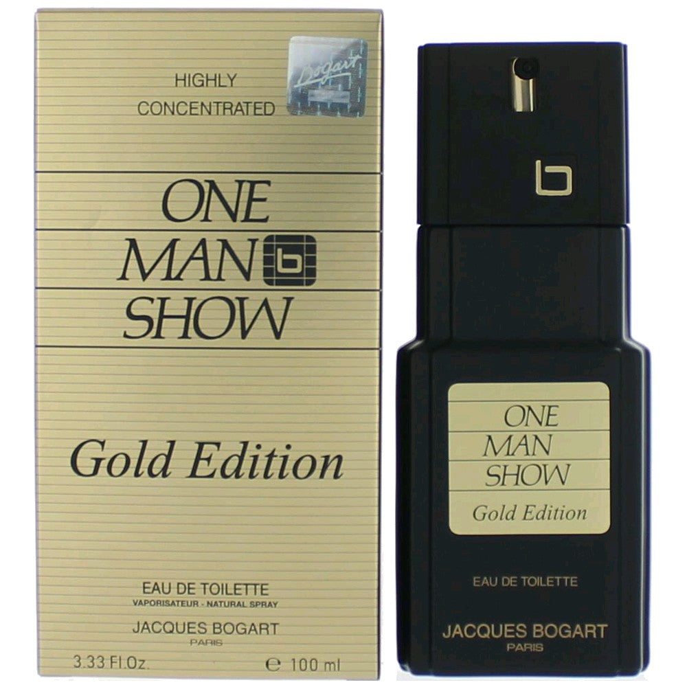 One Man Show Gold Edition by Jacques Bogart, 3.3 oz EDT Spray for Men by Jacques Bogart