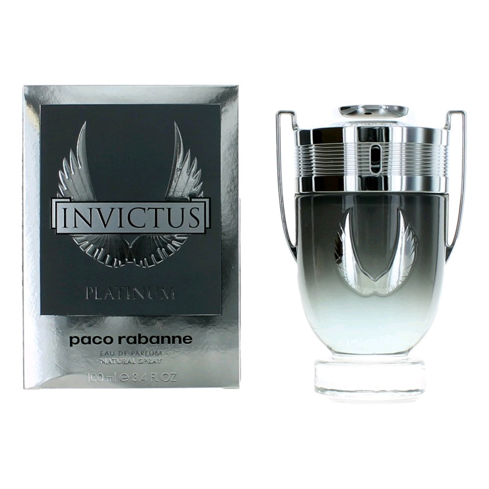 Invictus Platinum by Paco Rabanne, 3.4 oz EDP Spray for Men by Paco Rabanne