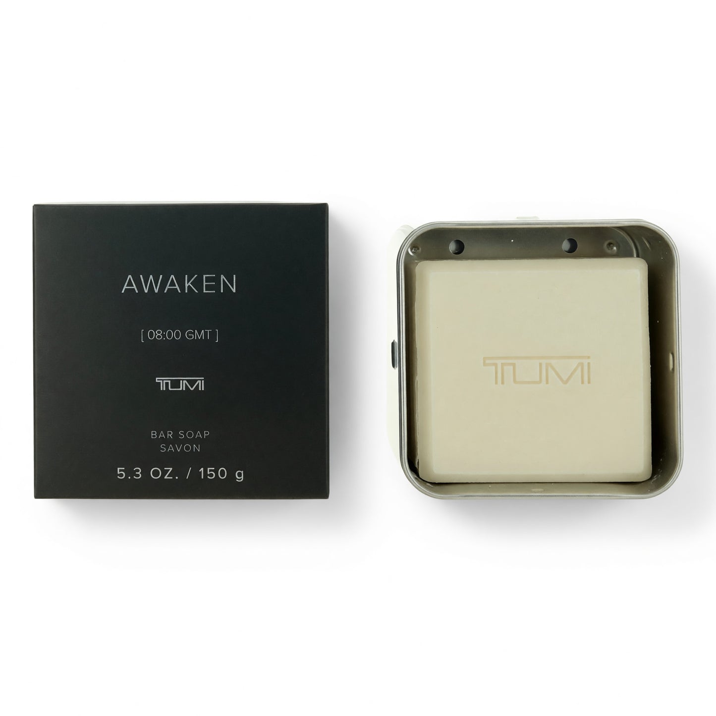 Awaken [08:00 GMT] by Tumi, 5.3oz Bar Soap men with Aluminum Case. by Tumi