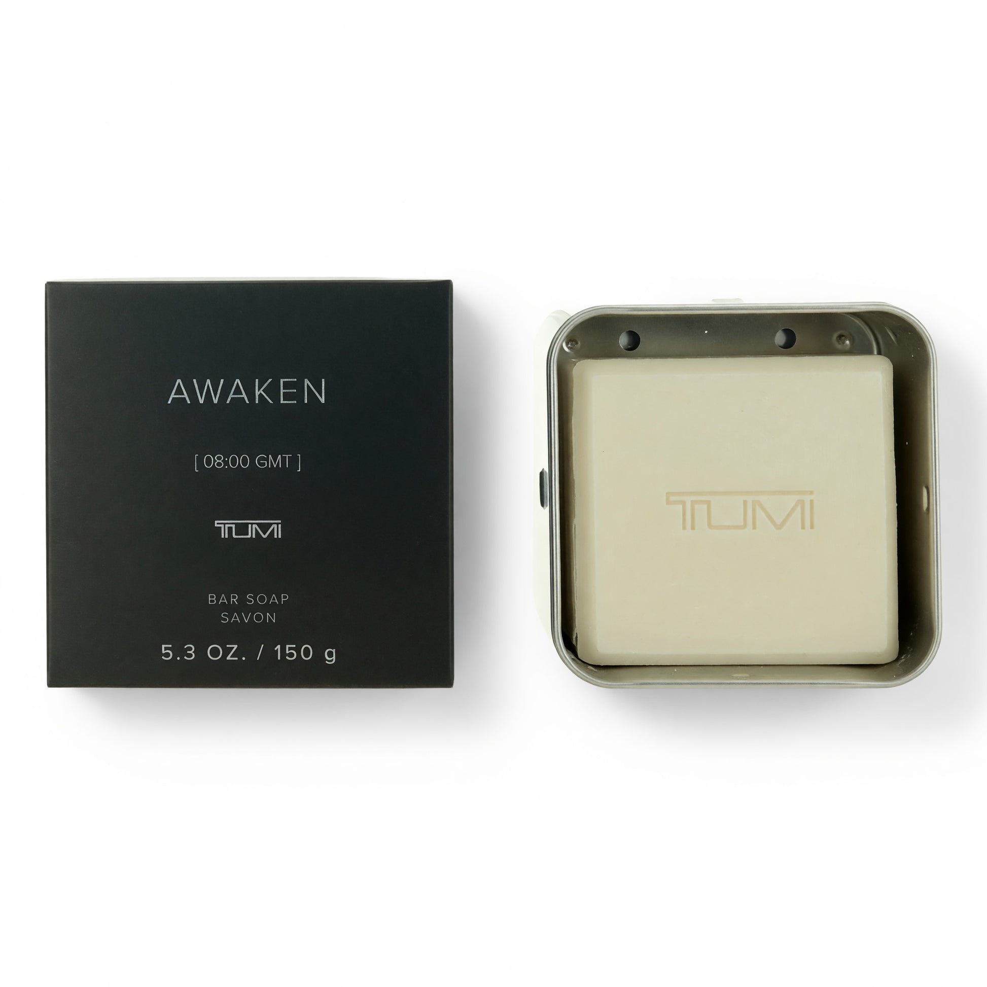 Awaken [08:00 GMT] by Tumi, 5.3oz Bar Soap men with Aluminum Case. by Tumi
