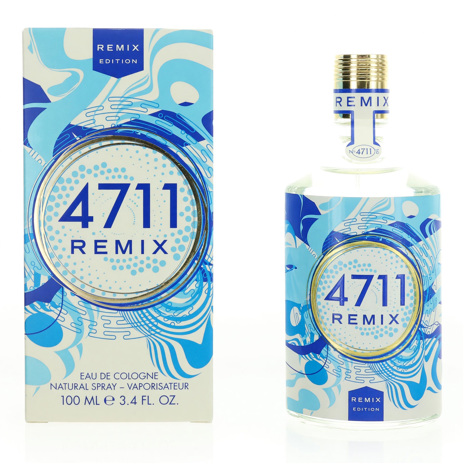 4711 Remix Sparkling Island by Muelhens, 3.4oz Eau de Cologne Spray for Unisex by Muelhens