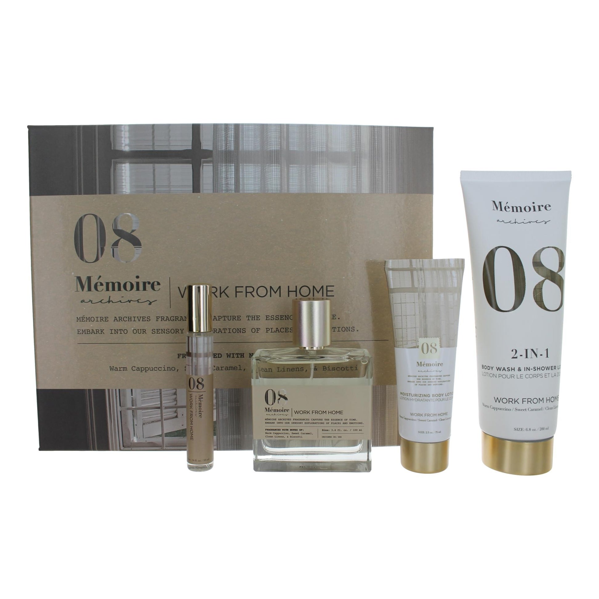 Work From Home by Memoire Archives, 4 Piece Gift Set for Unisex by Memoire Archives