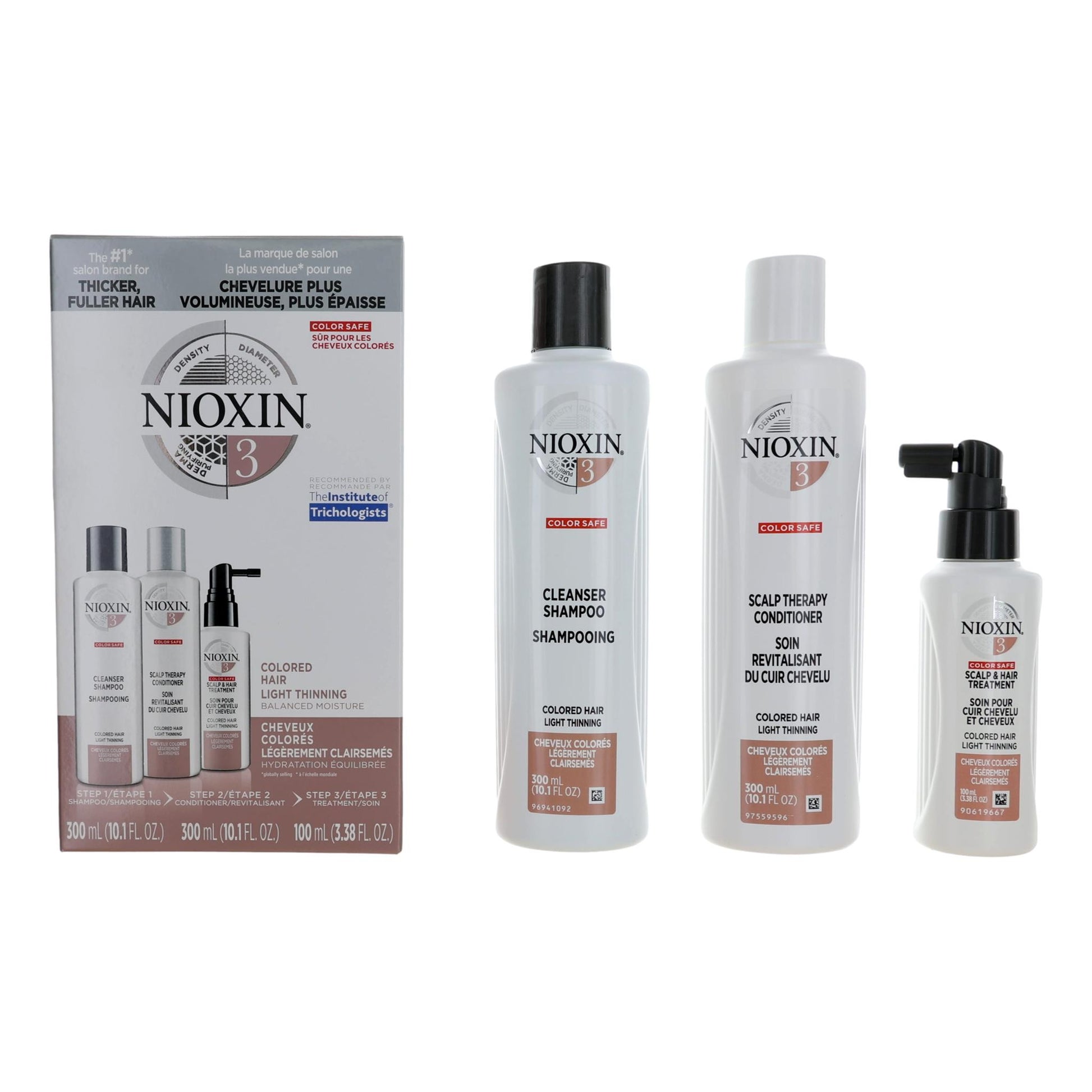 Nioxin 3D Care System Kit 3, For Colored Hair Light Thinning, Balanced Moisture by Nioxin