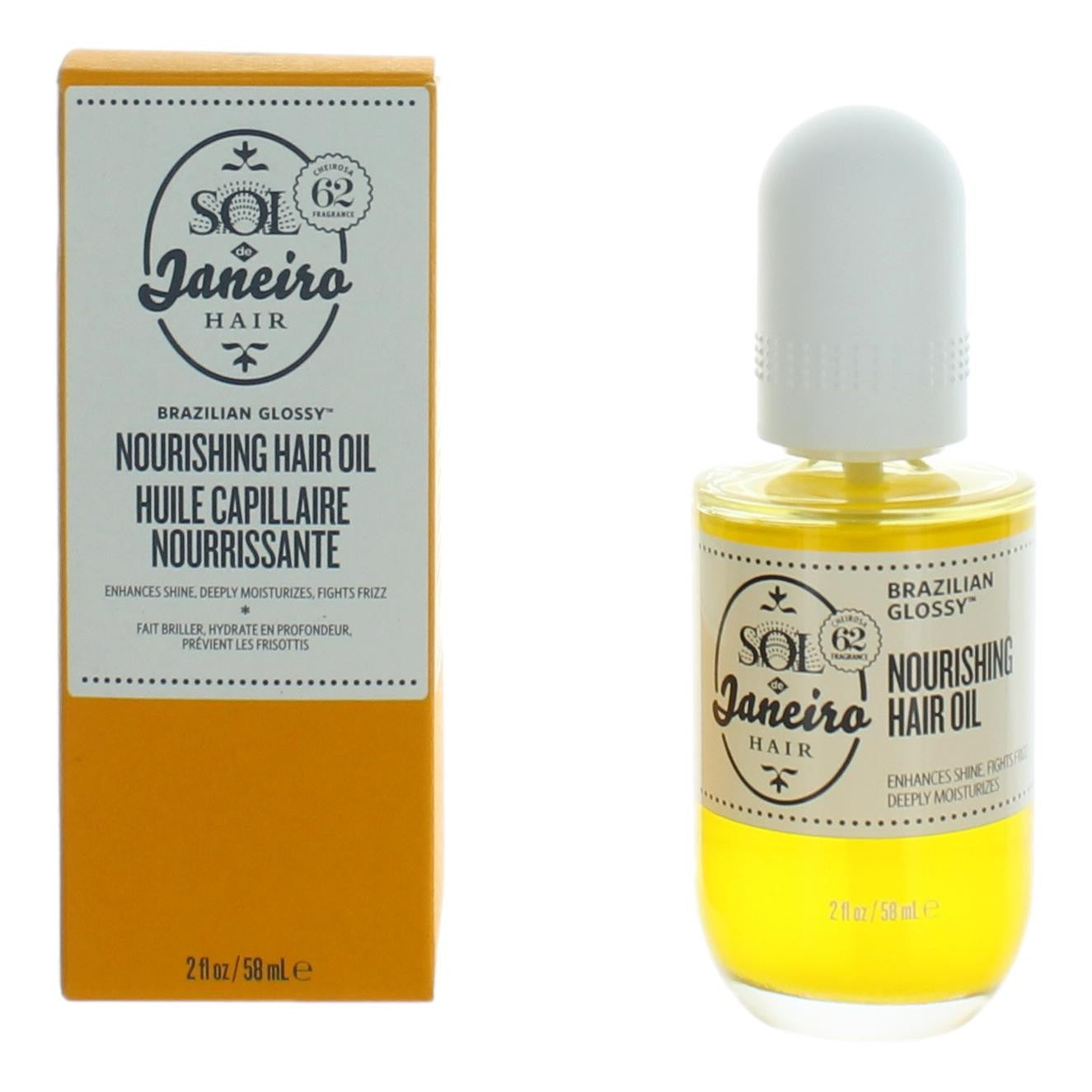 Brazilian Glossy Nourishing Hair Oil by Sol De Janeiro, 2oz Hair Oil Treatment by Sol De Janeiro