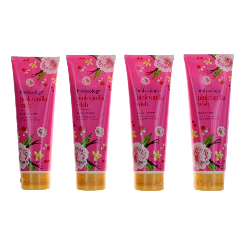Pink Vanilla Wish by Bodycology, 4 Pack 8oz Moisturizing Body Cream women by Bodycology