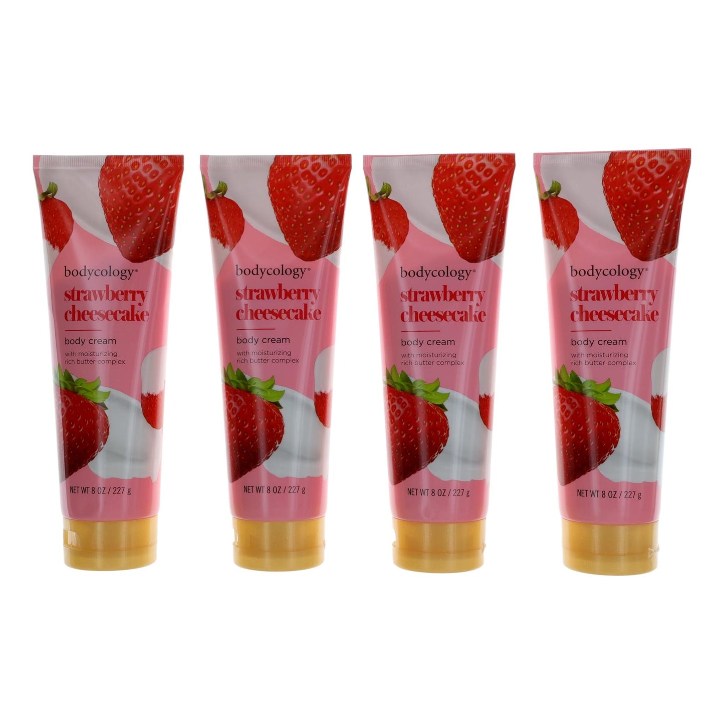 Strawberry Cheesecake by Bodycology, 4 Pack 8oz Moisturizing Body Cream women by Bodycology