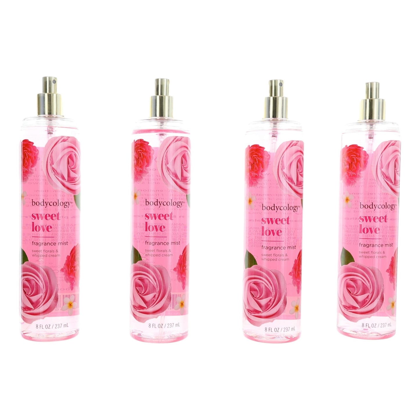 Sweet Love by Bodycology, 4 Pack 8 oz Fragrance Mist for Women by Bodycology