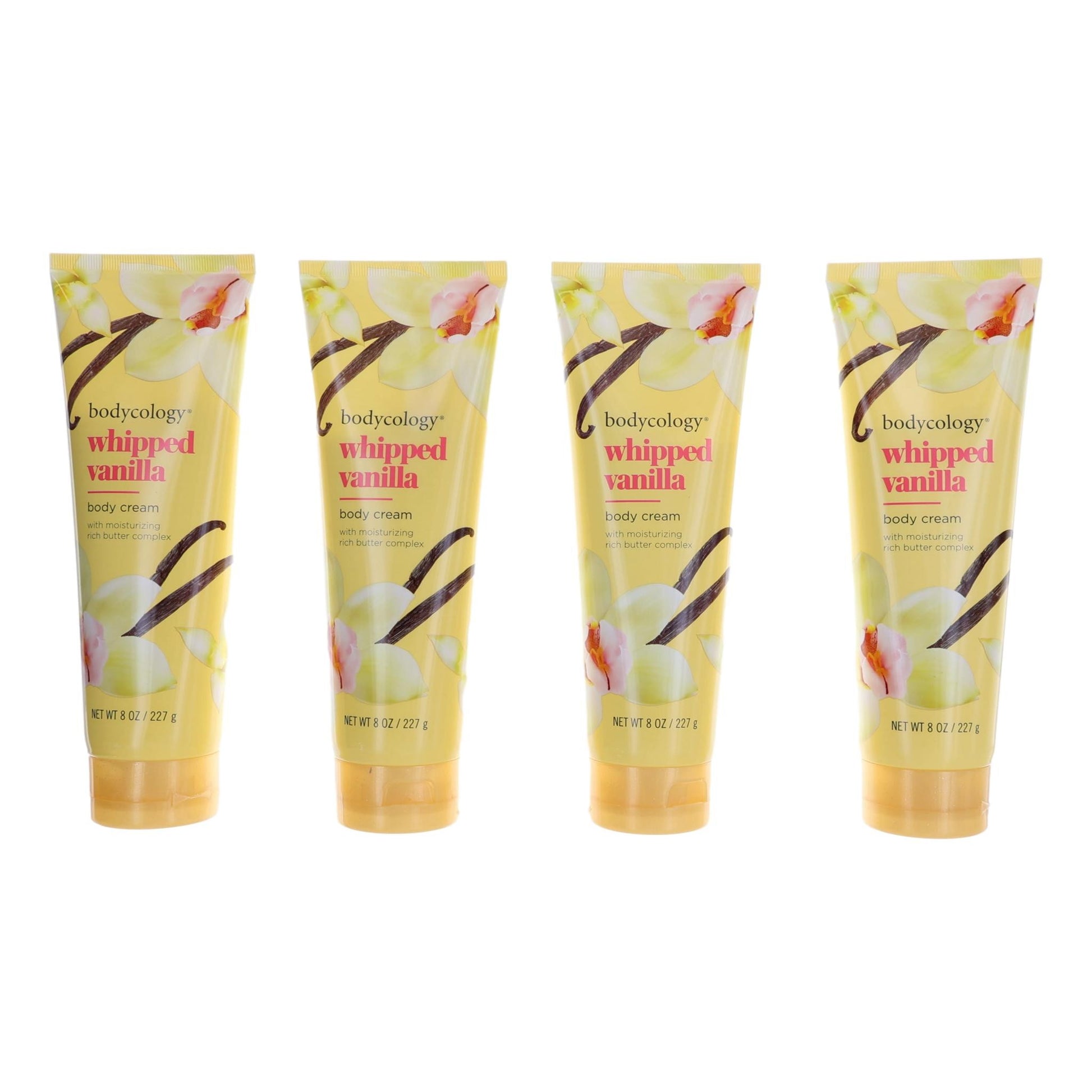 Whipped Vanilla by Bodycology, Pack 4 of 8oz each Moisturizing Body Cream women by Bodycology