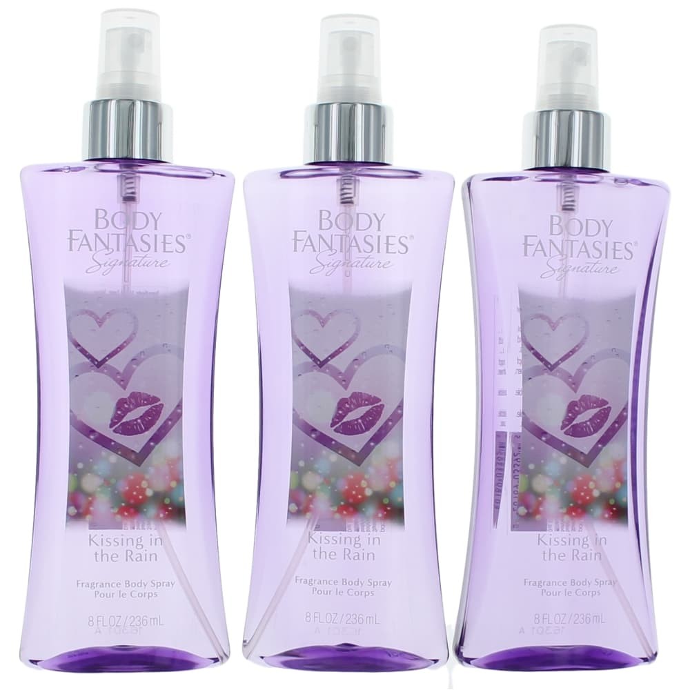 Kissing In The Rain by Body Fantasies, 3 Pack 8oz Fragrance Body Spray women by Parfums De Coeur