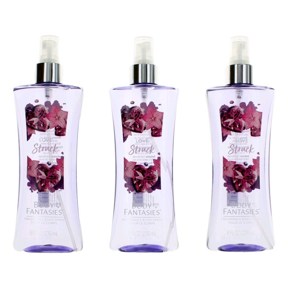 Love Struck by Parfums De Coeur, 3 x 8oz Fragrance Body Spray women by Parfums De Coeur