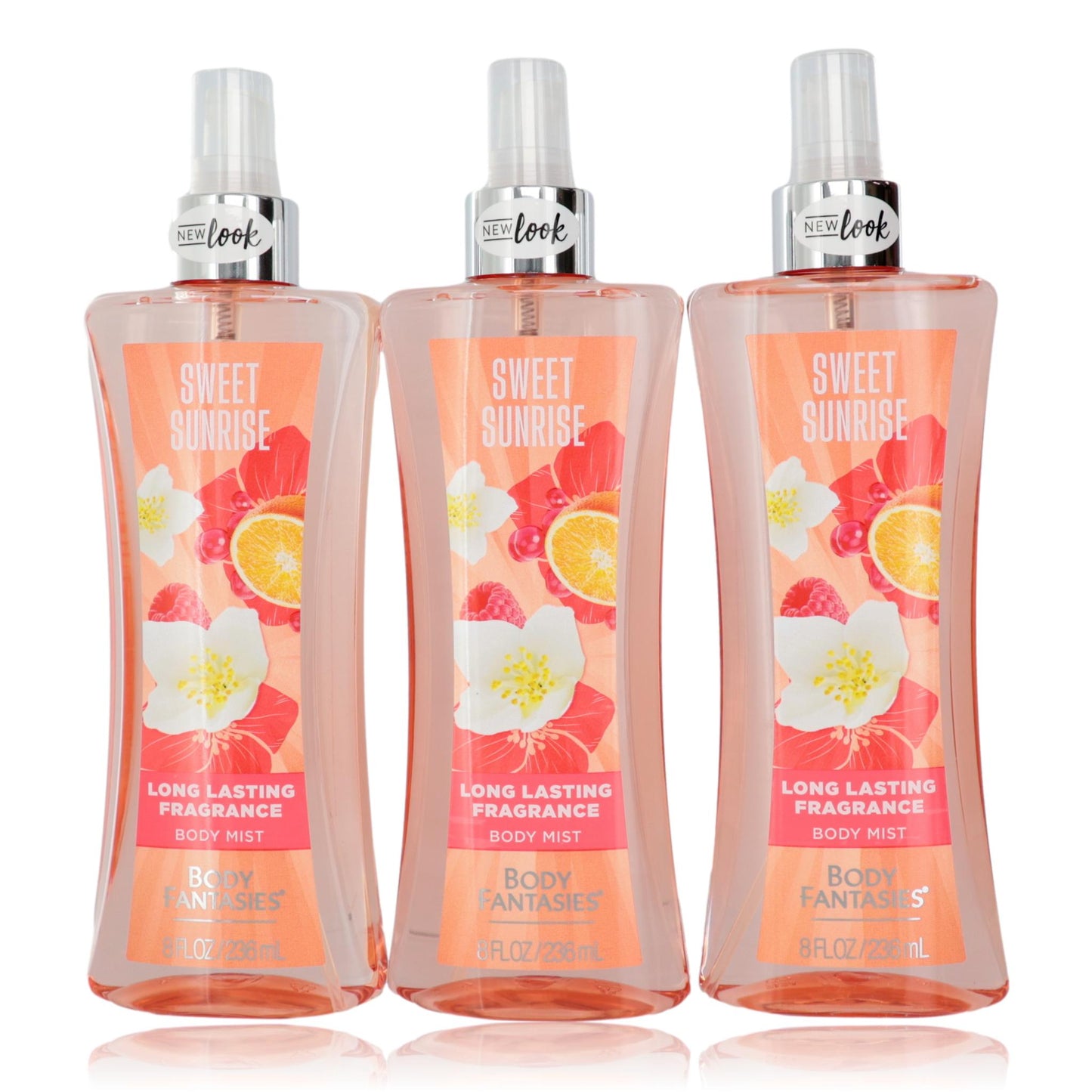 Sweet Sunrise Fantasy by Body Fantasies, 3 Pack 8oz Fragrance Body Spray women by Parfums De Coeur