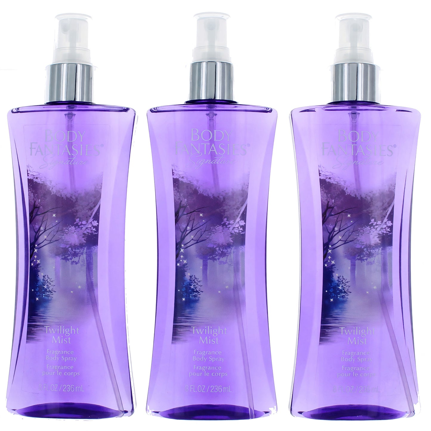 Twilight Mist by Body Fantasies, 3 Pack 8oz Fragrance Body Spray women by Parfums De Coeur