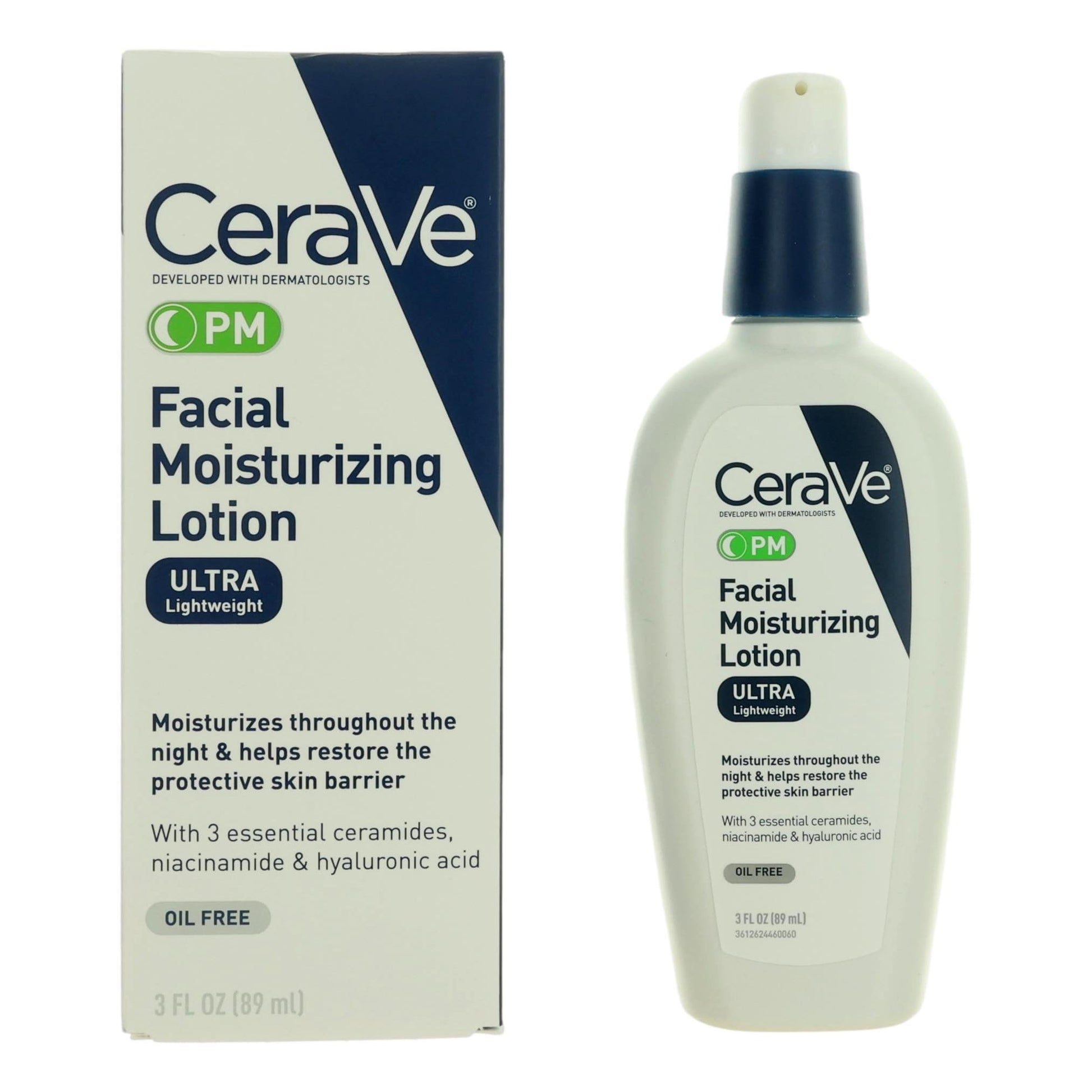 CeraVe Facial Moisturizing Lotion by CeraVe, 3oz Lightweight Night Moisturizer by CeraVe