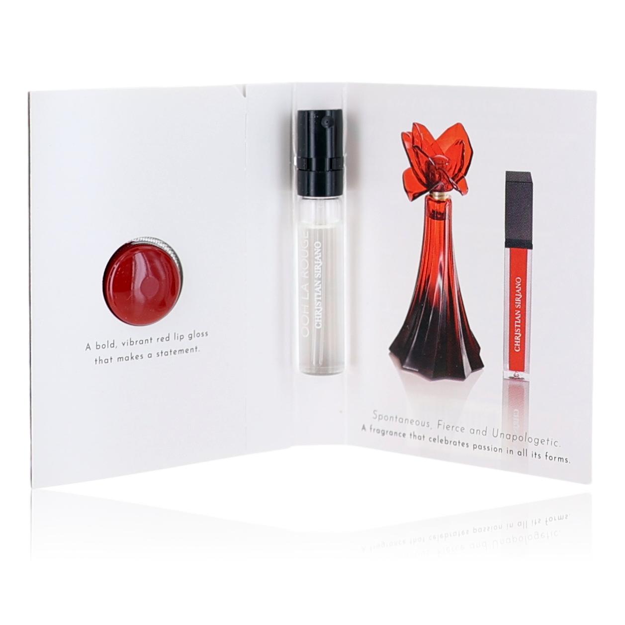 Ooh La Rouge by Christian Siriano, 0.06oz EDP Spray women Sample with Lip Gloss by Christian Siriano