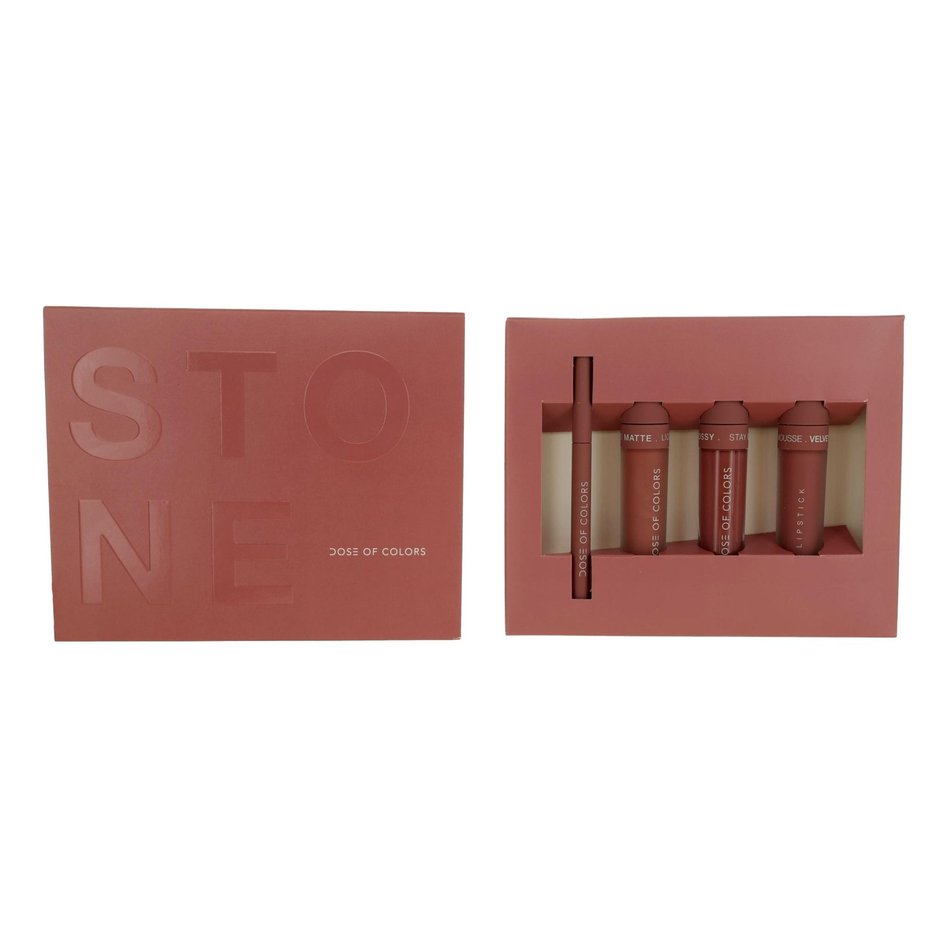 Dose of Colors Stone Lip Set by Dose of Colors, 4 Piece Set by Dose of Colors