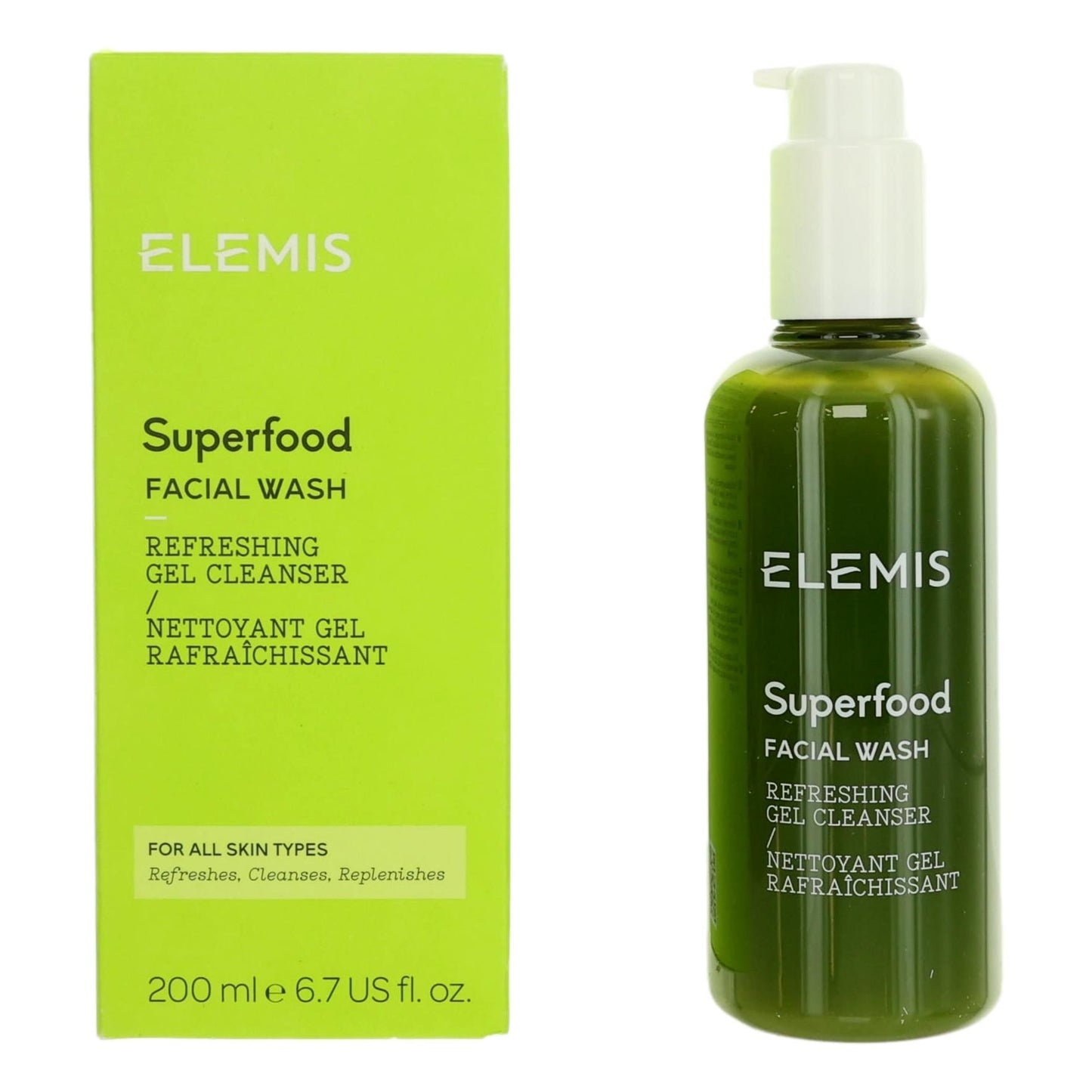 Elemis Superfood Facial Wash by Elemis, 6.7 oz Refreshing Gel Cleanser by Elemis