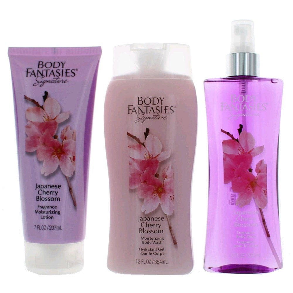 Japanese Cherry Blossom by Body Fantasies, 3 Piece Set for Women by Parfums De Coeur