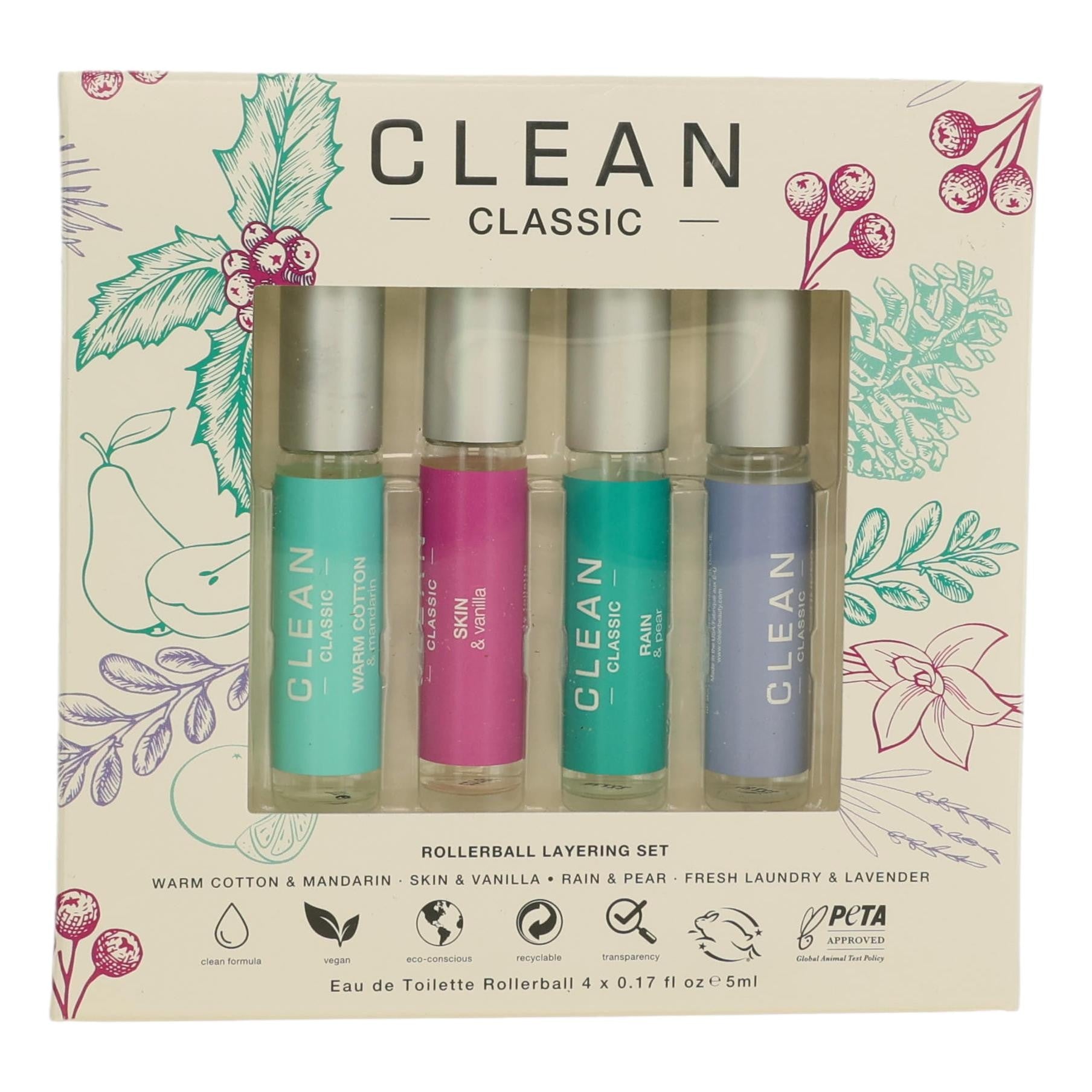 Clean by Clean, 4 Piece Rollerball Layering Set for Women. by Clean Beauty
