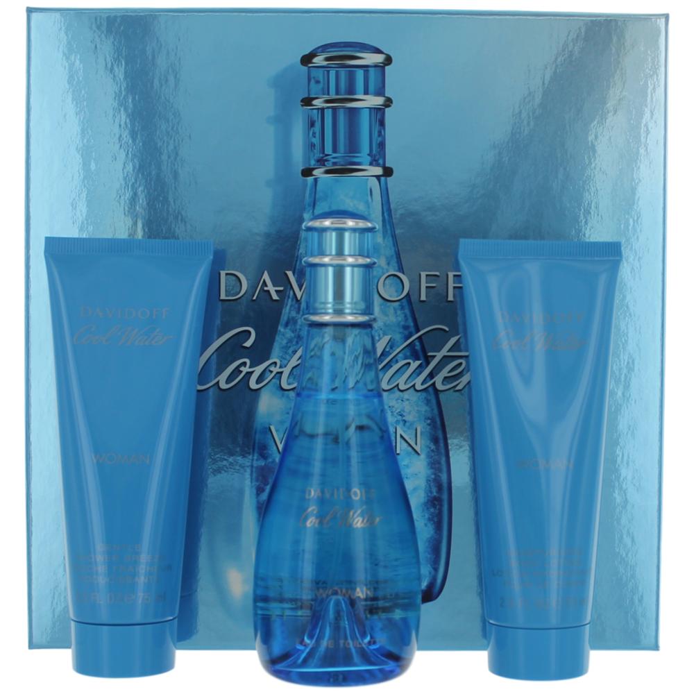 Cool Water by Davidoff, 3 Piece Gift Set for Women by Davidoff