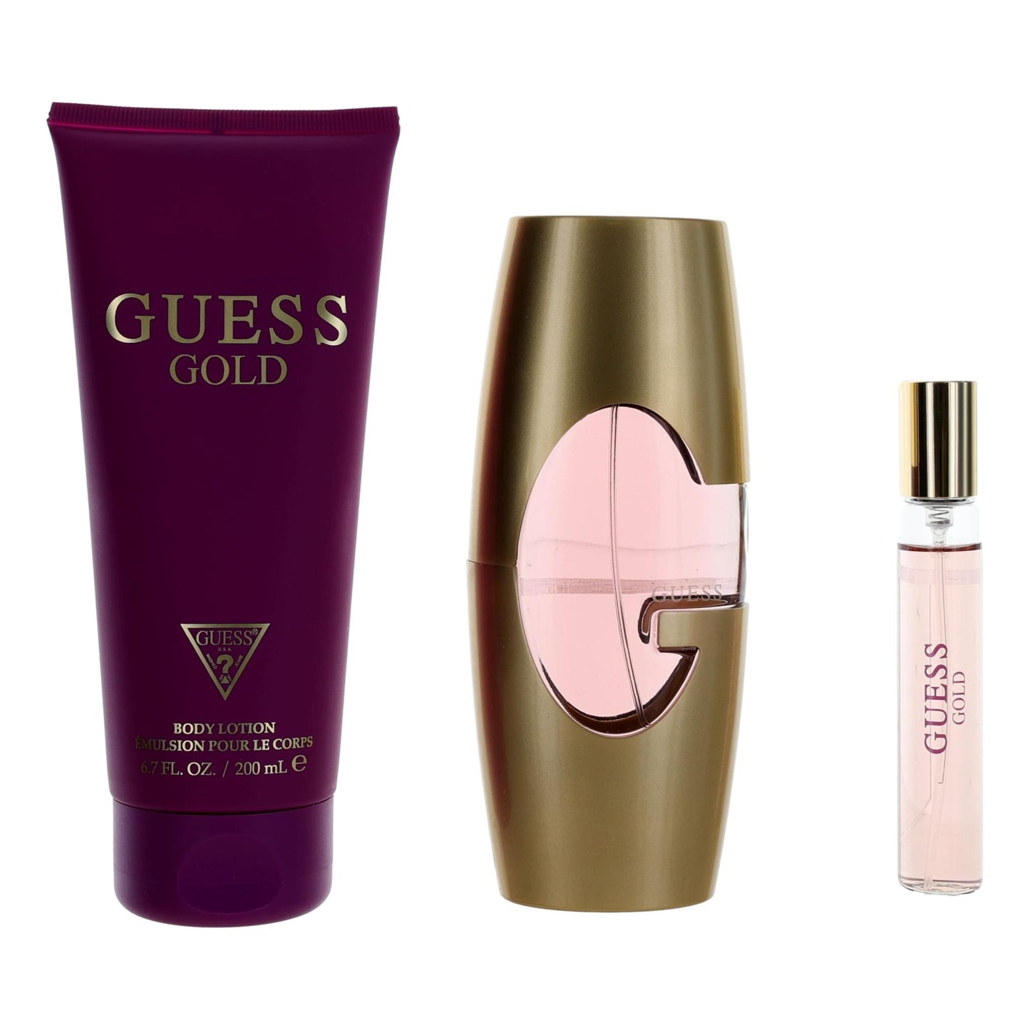 Guess Gold by Parlux, 3 Piece Gift Set for Women by Guess