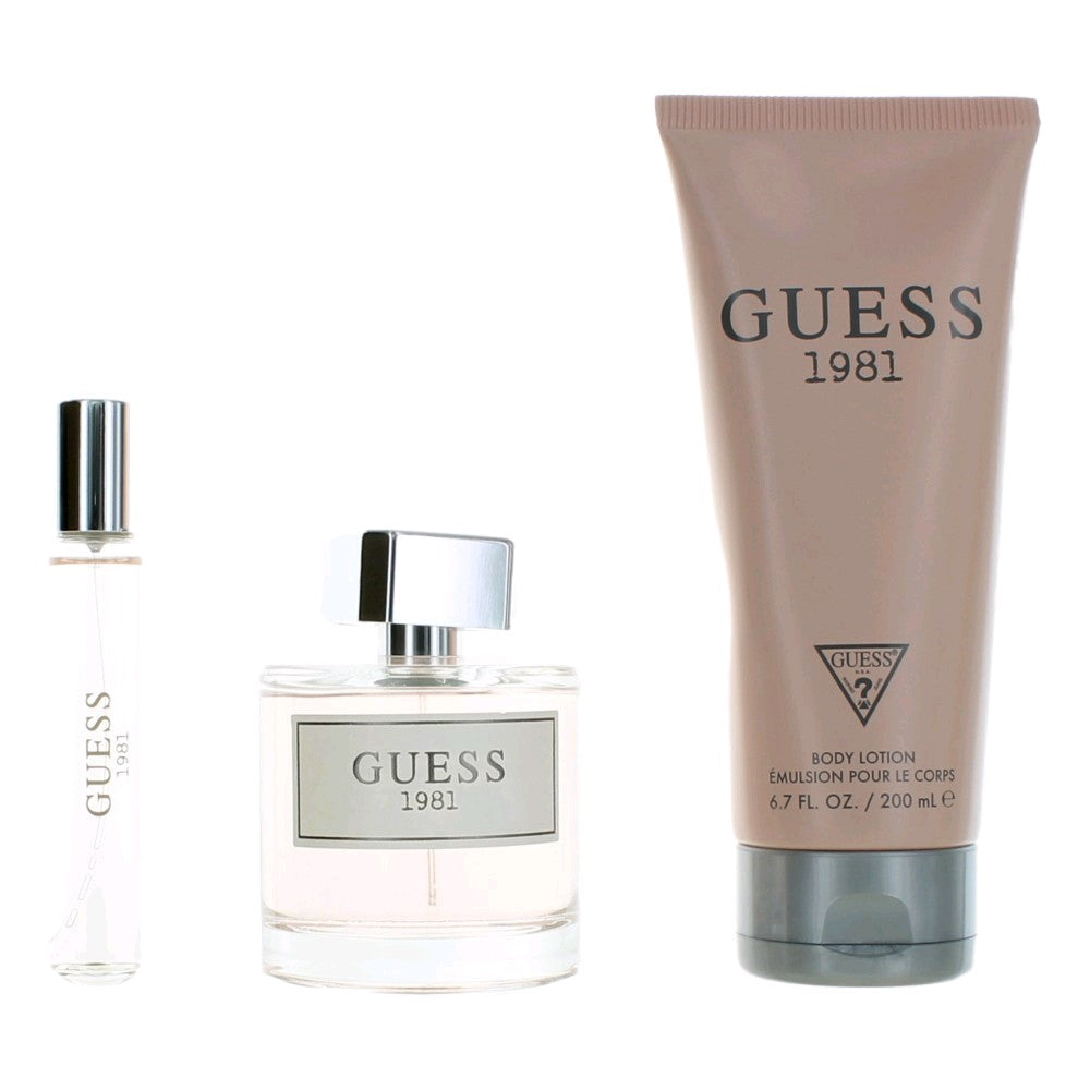 Guess 1981 by Guess, 3 Piece Gift Set for Women by Guess