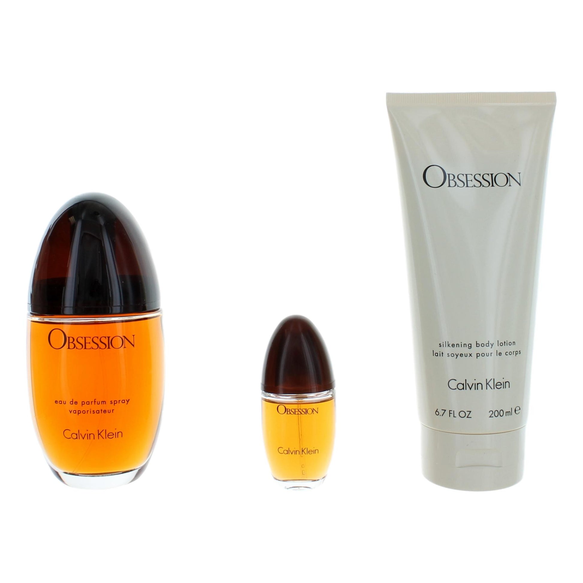Obsession by Calvin Klein, 3 Piece Gift Set with 3.3 oz for Women by Calvin Klein