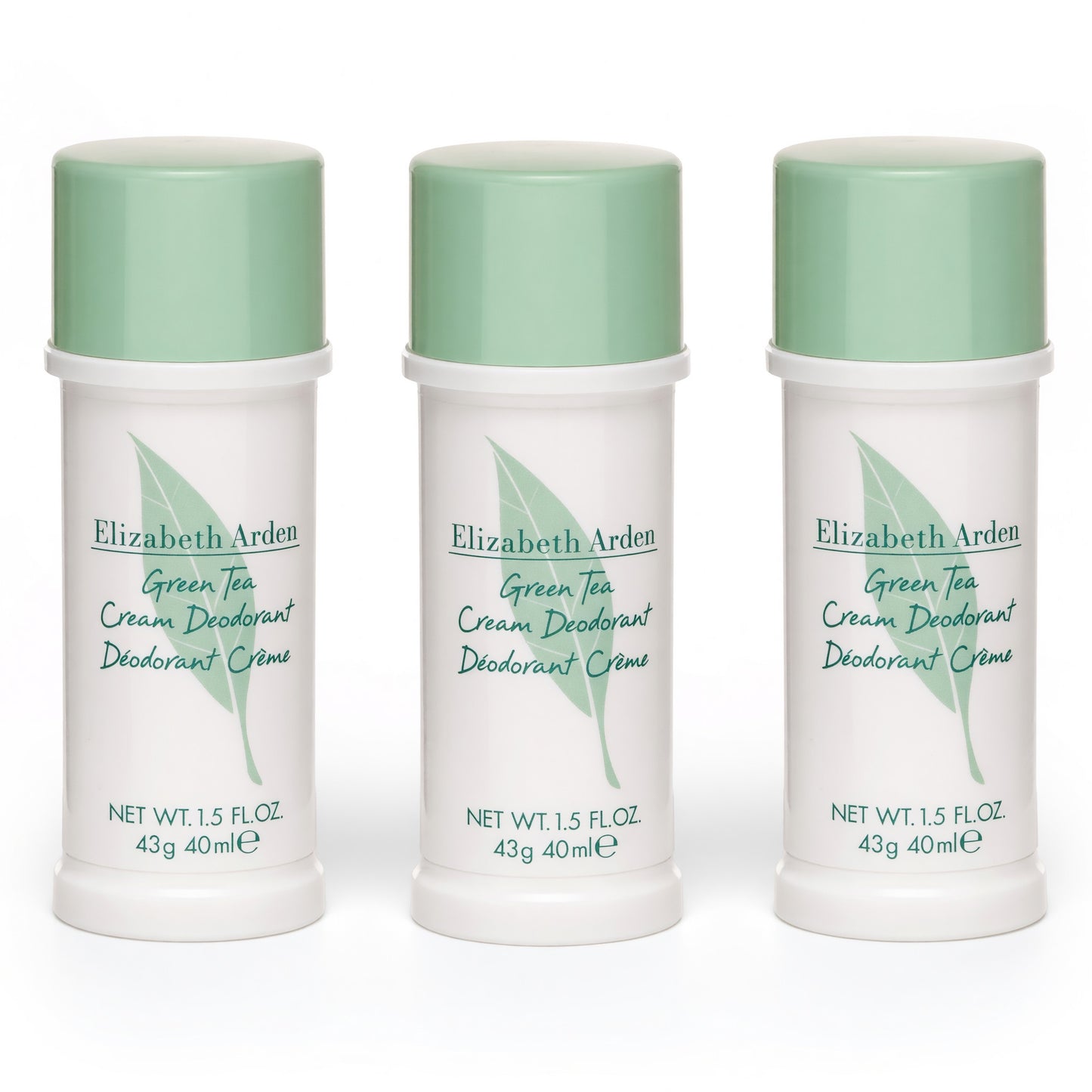 Green Tea by Elizabeth Arden, 3x1.5oz (4.5oz total) Cream Deodorant women by Elizabeth Arden