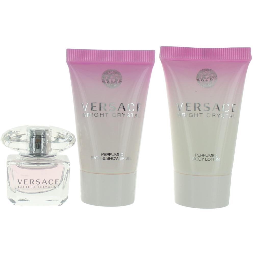 Versace Bright Crystal by Versace, 3 Piece Mini Gift Set for Women by Versace