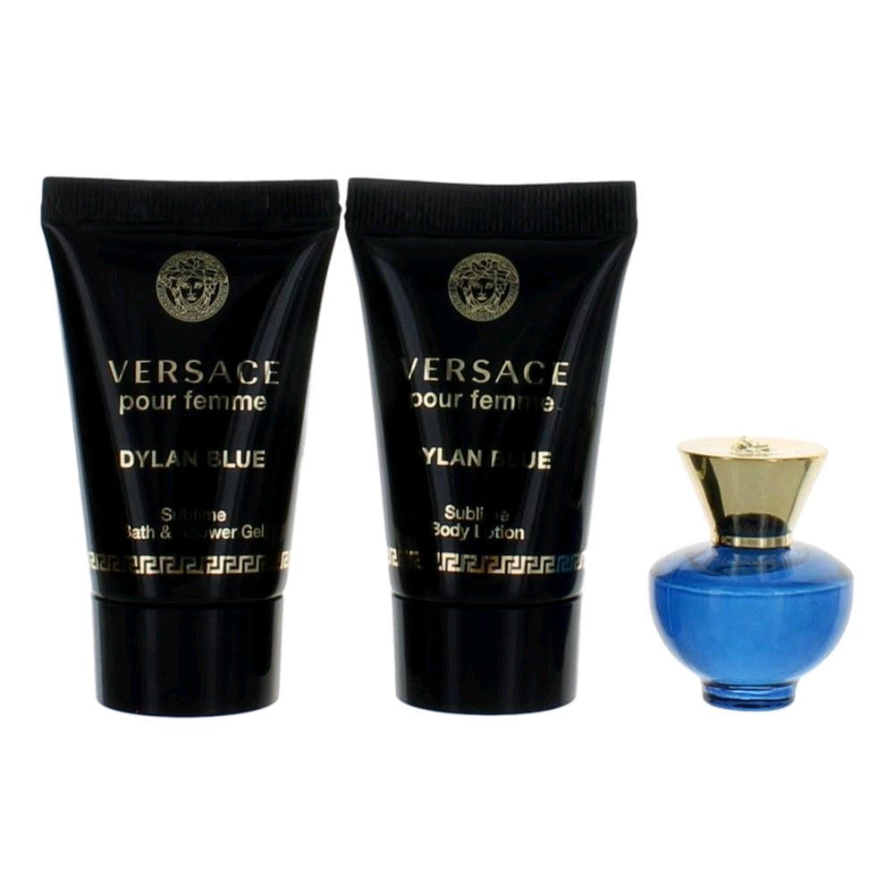 Versace Pour Femme Dylan Blue by Versace, 3 Piece Mini Gift Set women by Versace