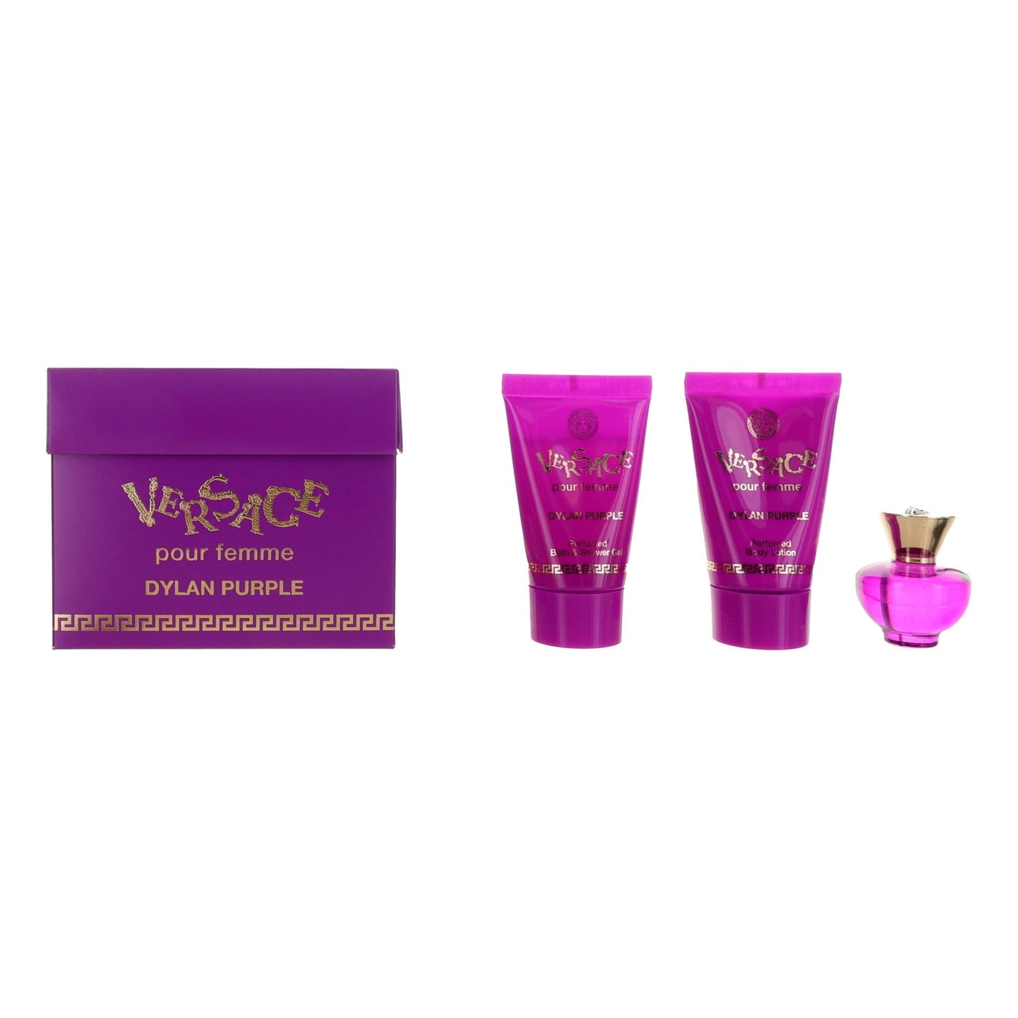 Versace Dylan Purple by Versace, 3 Piece Miniature Gift Set for Women by Versace