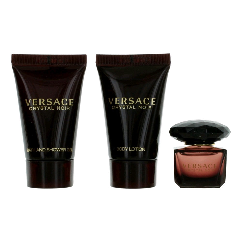 Versace Crystal Noir by Versace, 3 Piece Mini Gift Set for Women by Versace