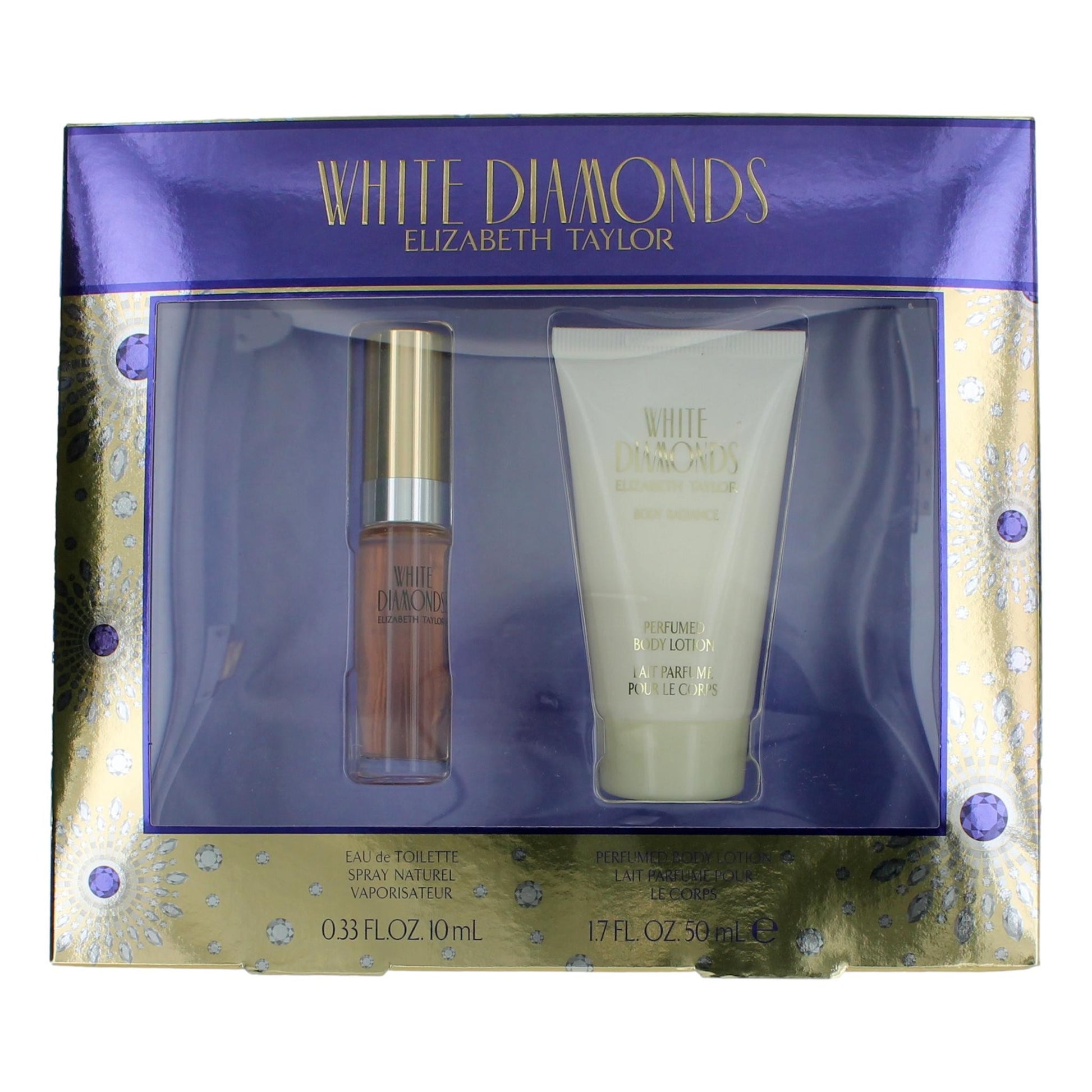 White Diamonds by Elizabeth Taylor, 2 Piece Travel Size Set for Women by Elizabeth Taylor