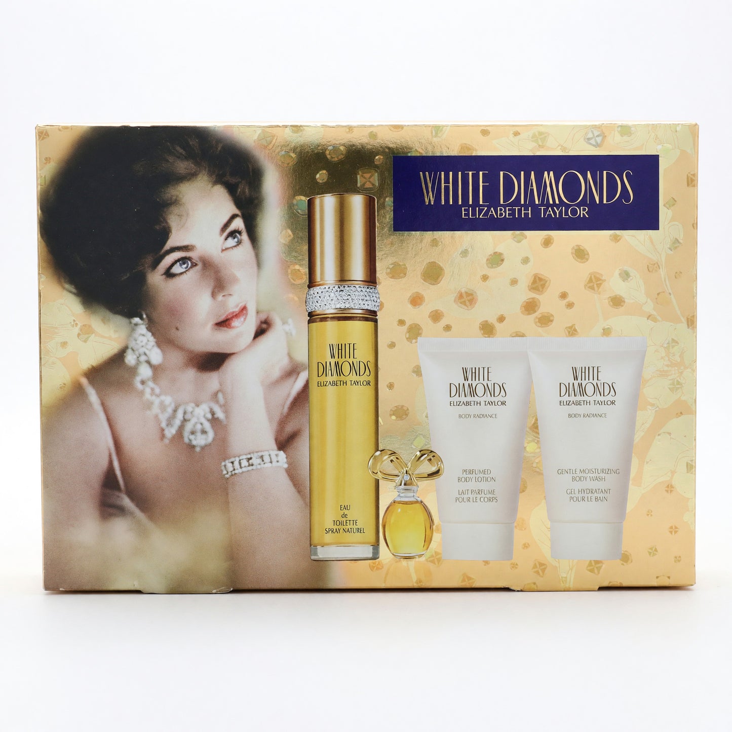 White Diamonds by Elizabeth Taylor, 4 Piece Gift Set women (With 1.7oz) by Elizabeth Taylor