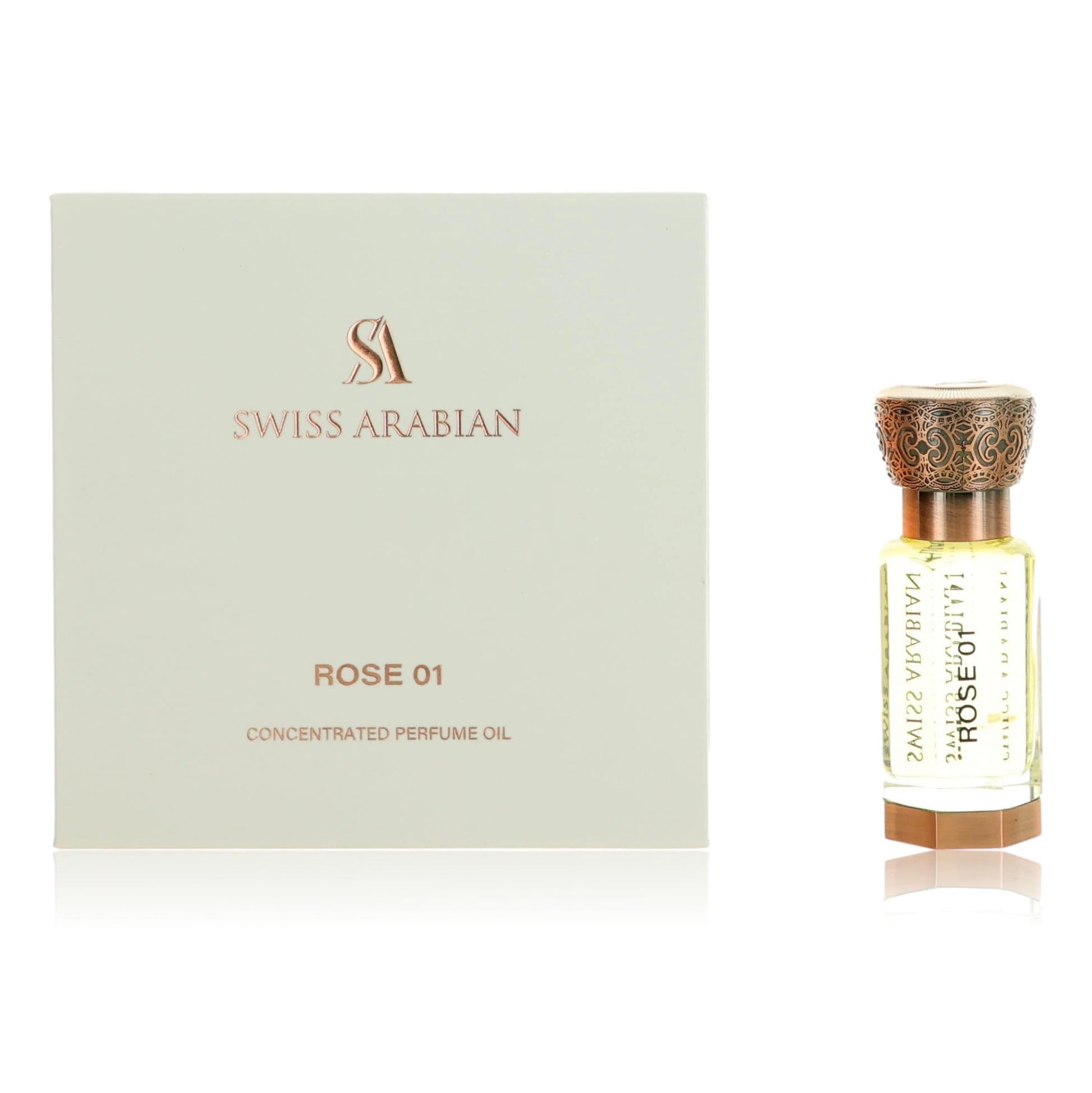 Rose 01 by Swiss Arabian, 0.4 oz Perfume Oil for Unisex by Swiss Arabian