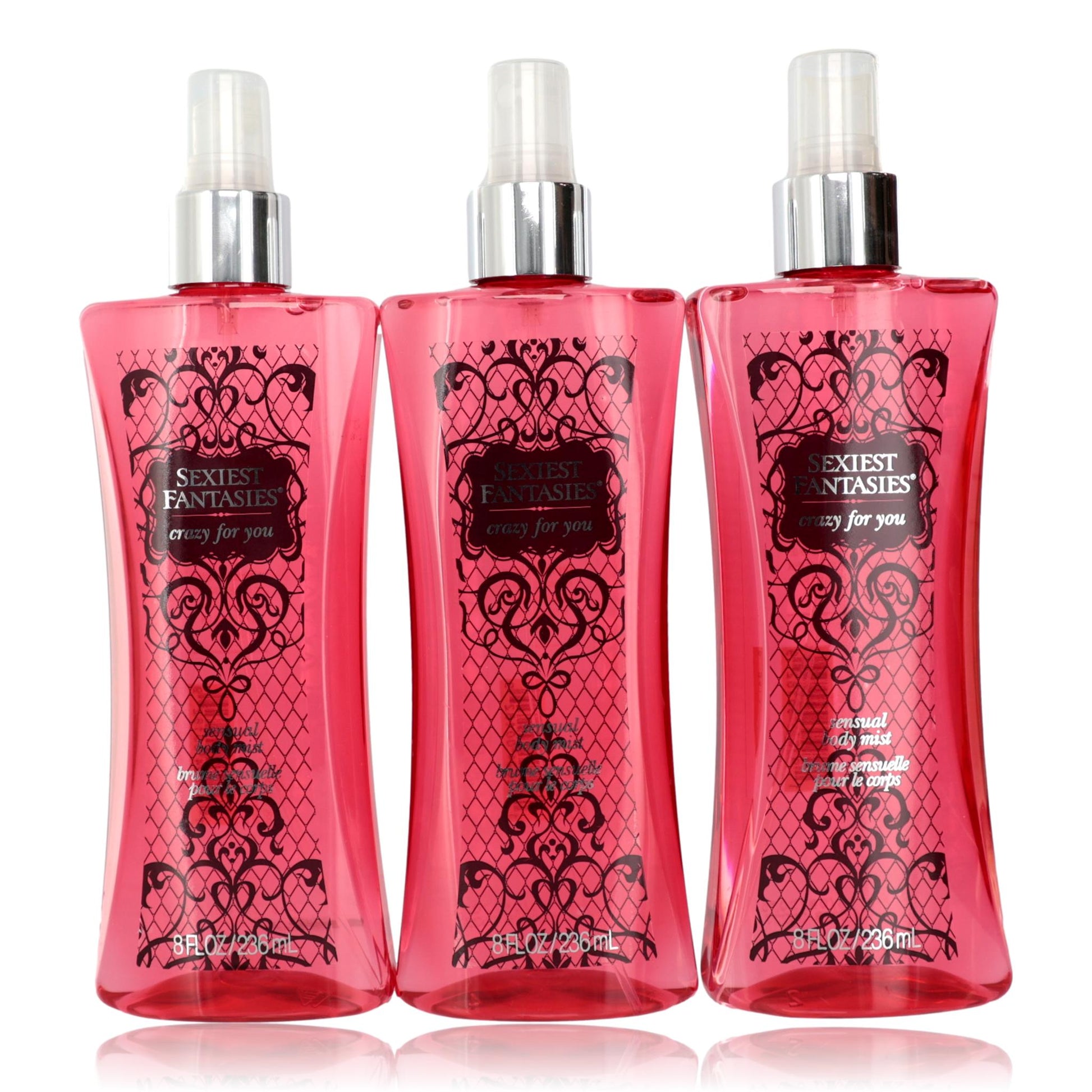 Sexiest Fantasies Crazy for You by Parfums De Coeur, 3 Pack 8oz Body Mist women by Parfums De Coeur