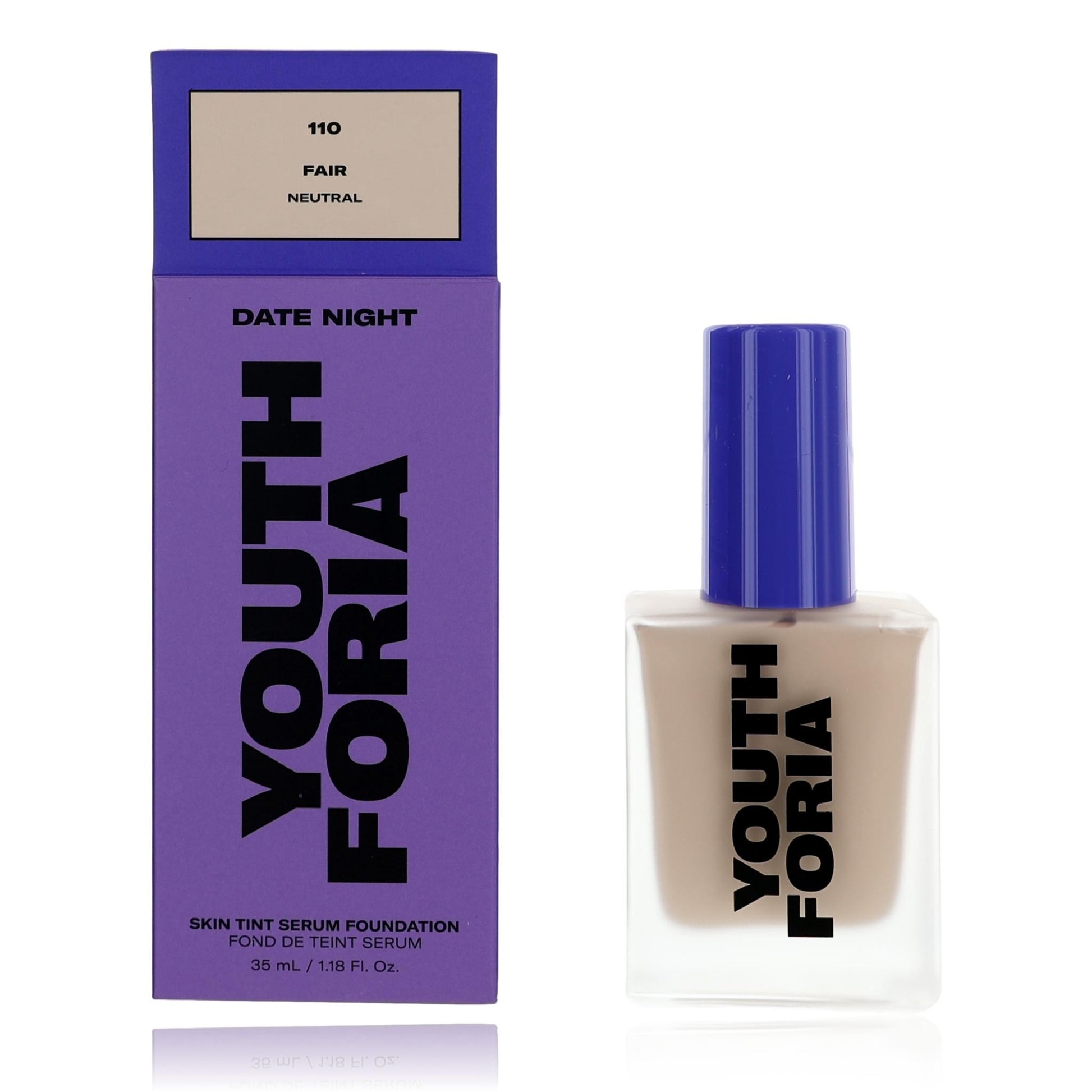 Date Night by Youthforia, 1.18 oz Skin Tint Serum Foundation- 110 Fair by Youthforia